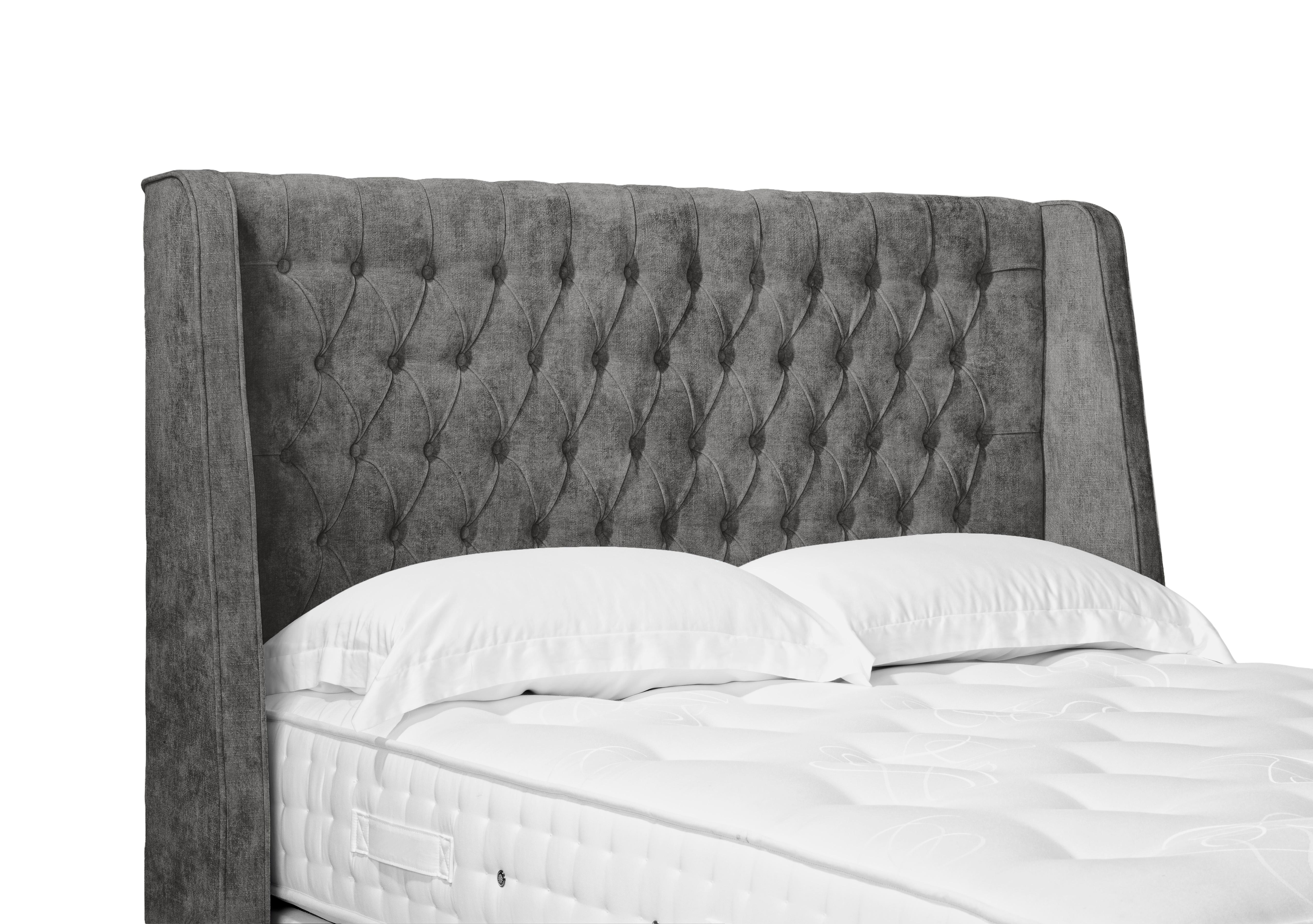 Artisan Collection Belgrave High Floor Standing Winged Headboard in Daytona Pebble on Furniture Village