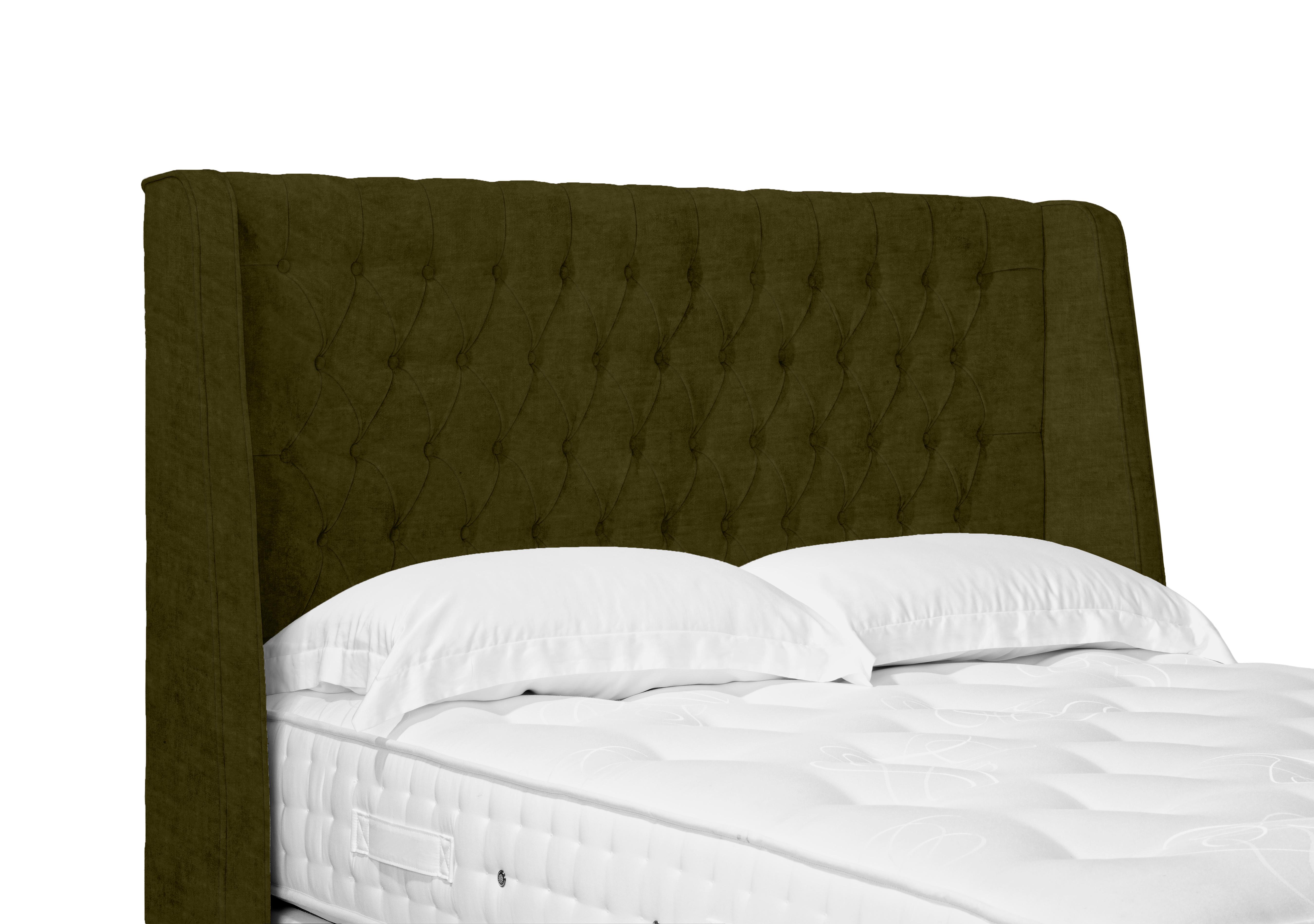 Artisan Collection Belgrave High Floor Standing Headboard in Milan Khaki on Furniture Village