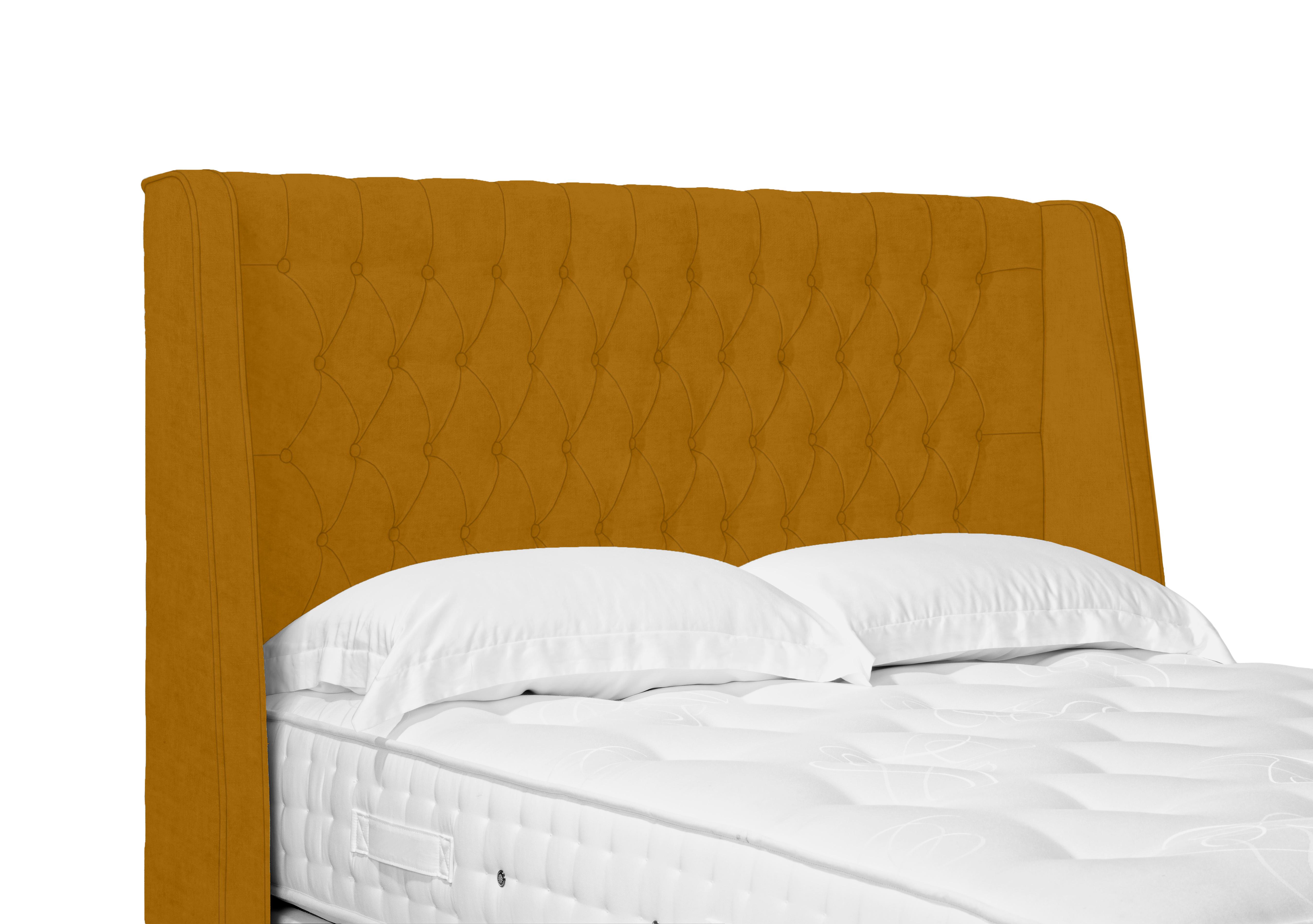 Artisan Collection Belgrave High Floor Standing Headboard in Plush Corn on Furniture Village