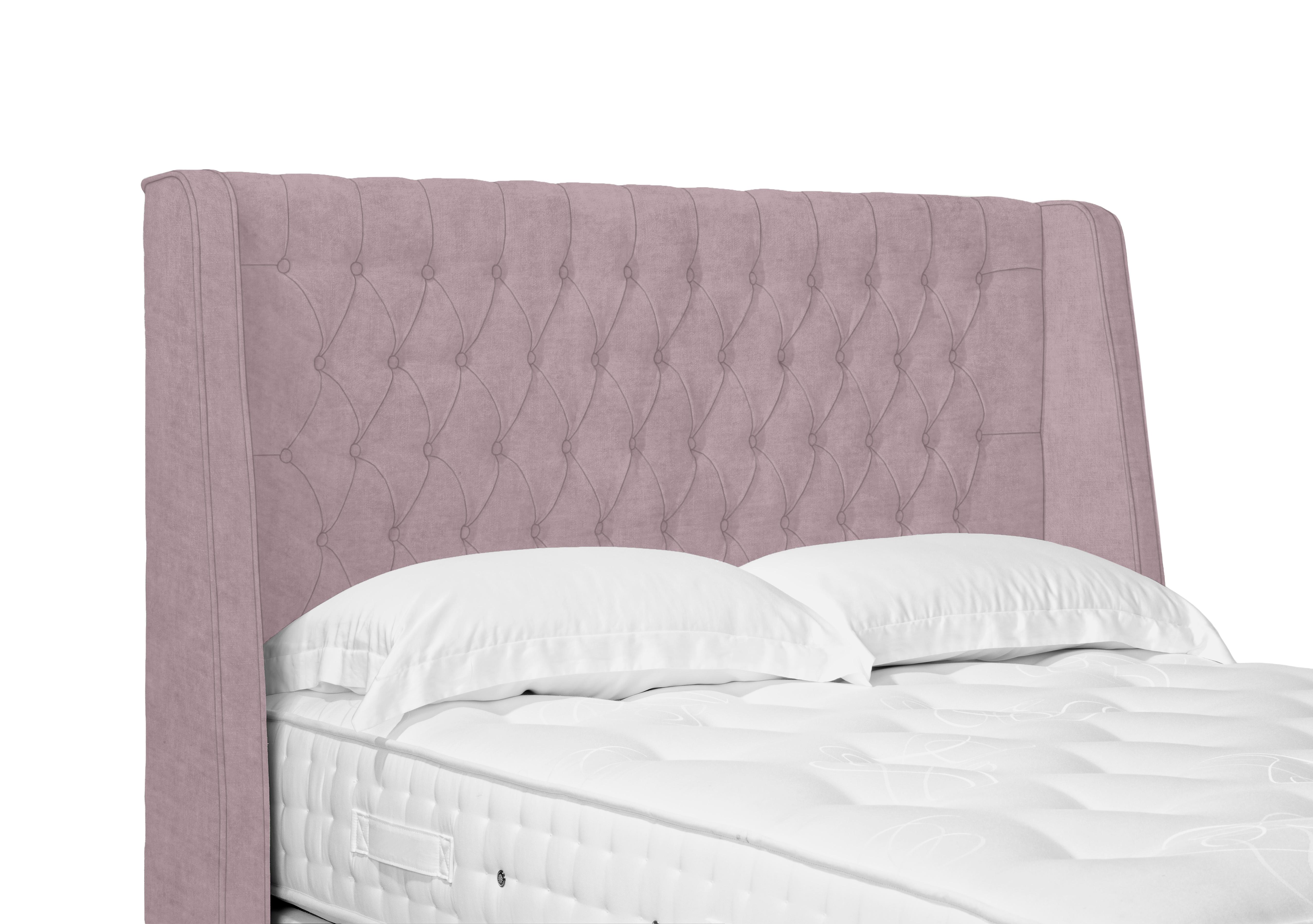 Belgrave High Floor Standing Headboard in Plush Lilac on Furniture Village