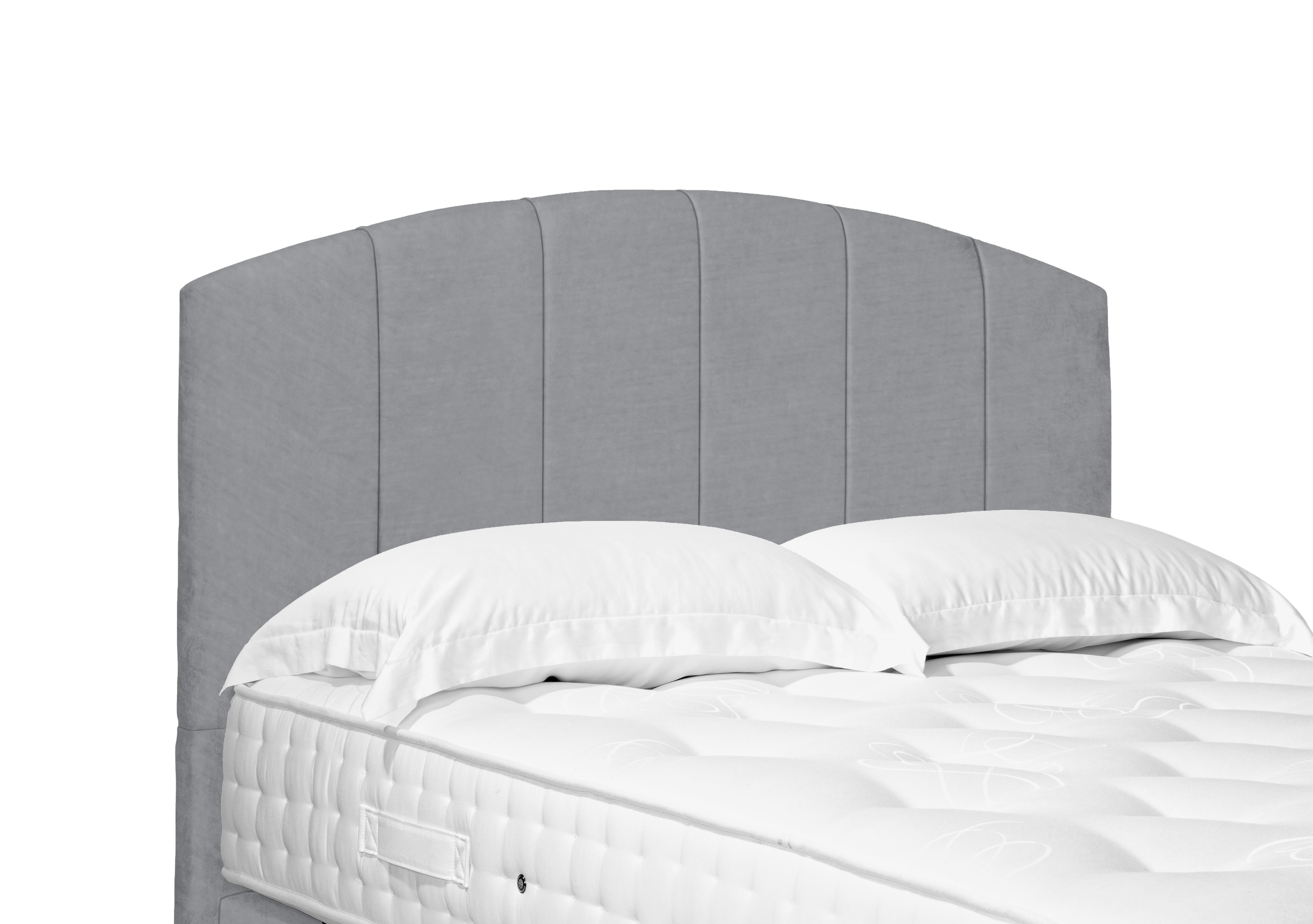 Bow Standard Floor Standing Headboard in Aston Silver on Furniture Village