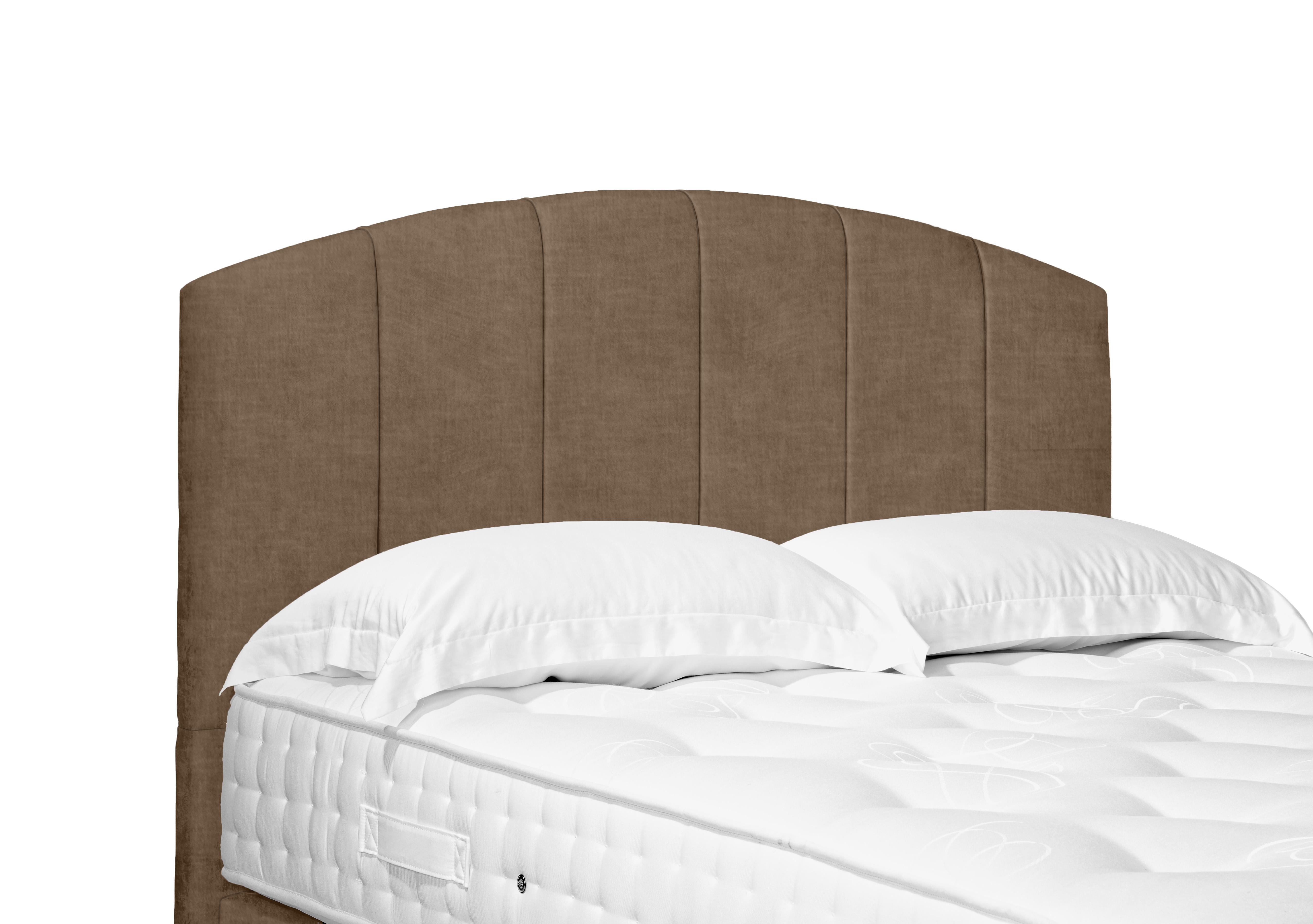 Bow Standard Floor Standing Headboard in Lace Caramel on Furniture Village