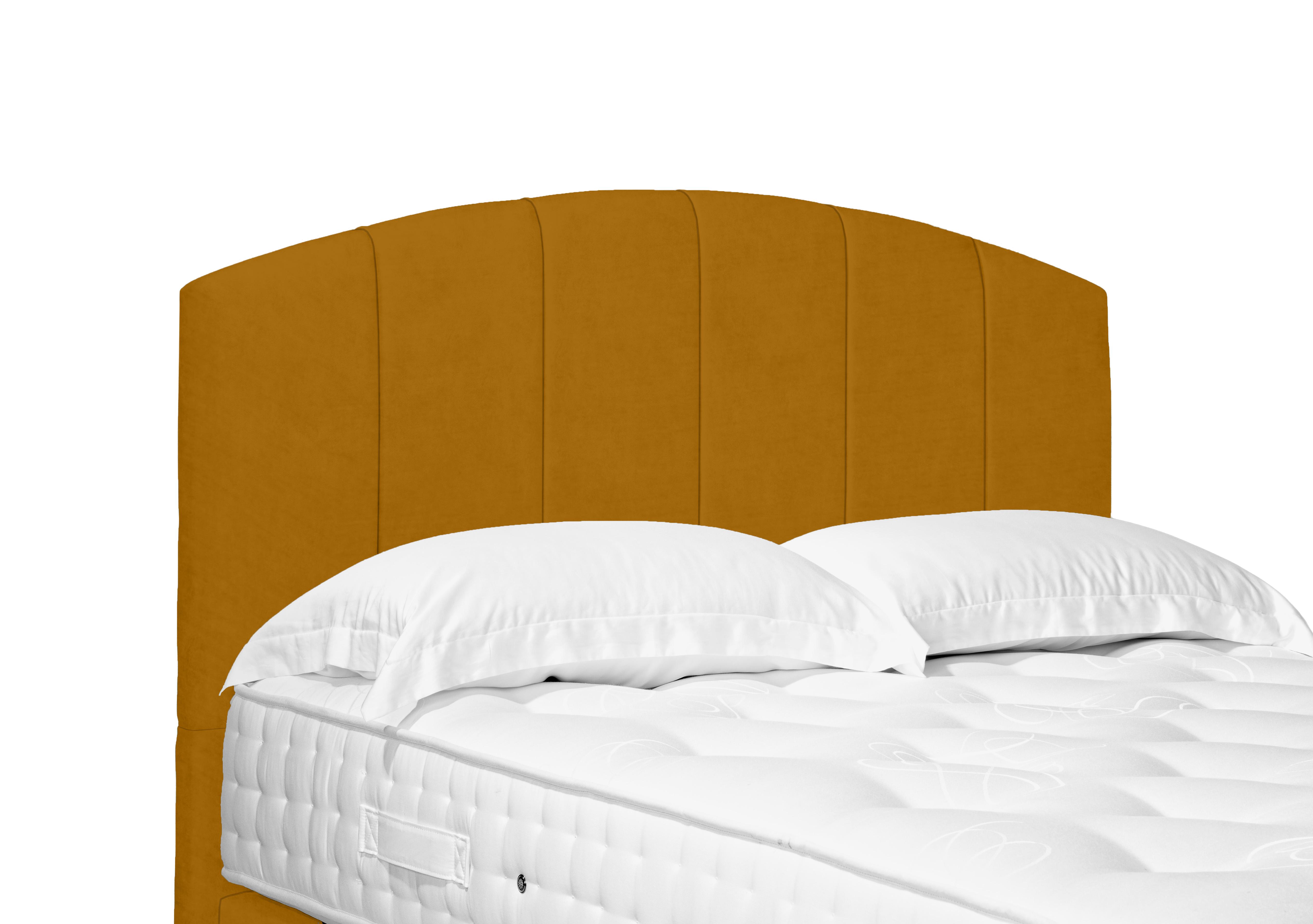 Bow Standard Floor Standing Headboard in Plush Corn on Furniture Village
