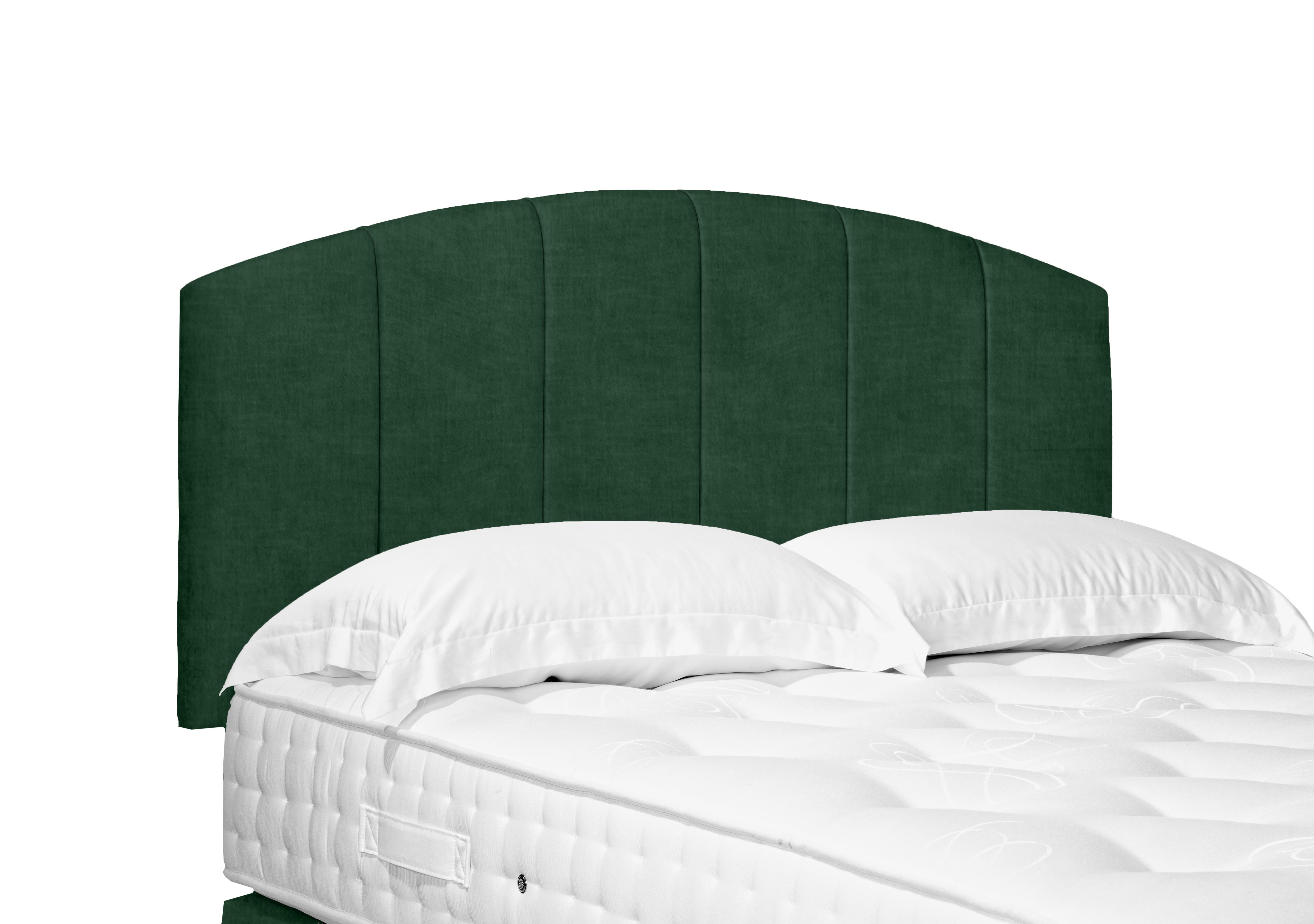Bow Standard Strutted Headboard in 502 Tormaline Green on Furniture Village