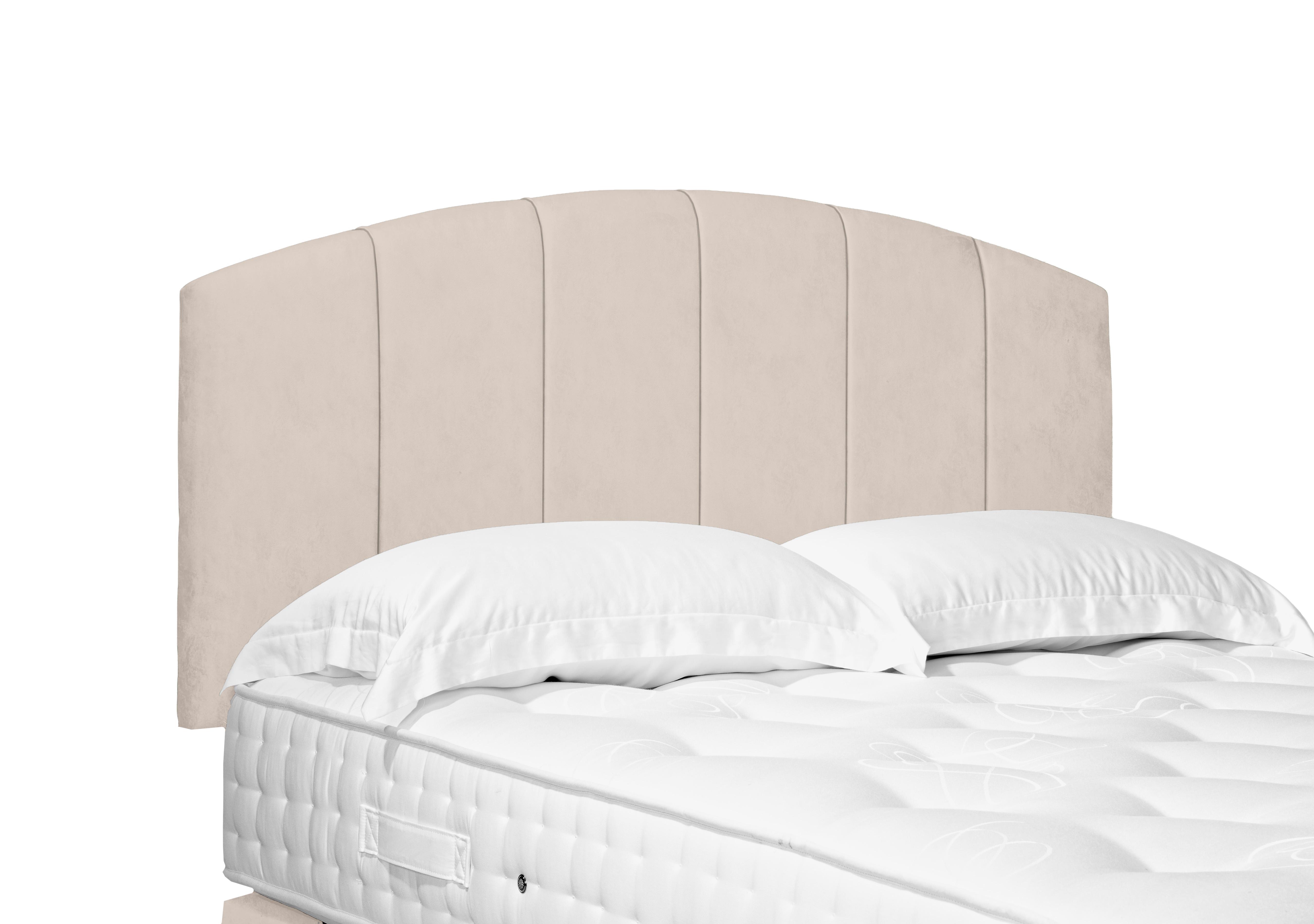 Bow Standard Strutted Headboard in 901 Sandstone Pearl on Furniture Village