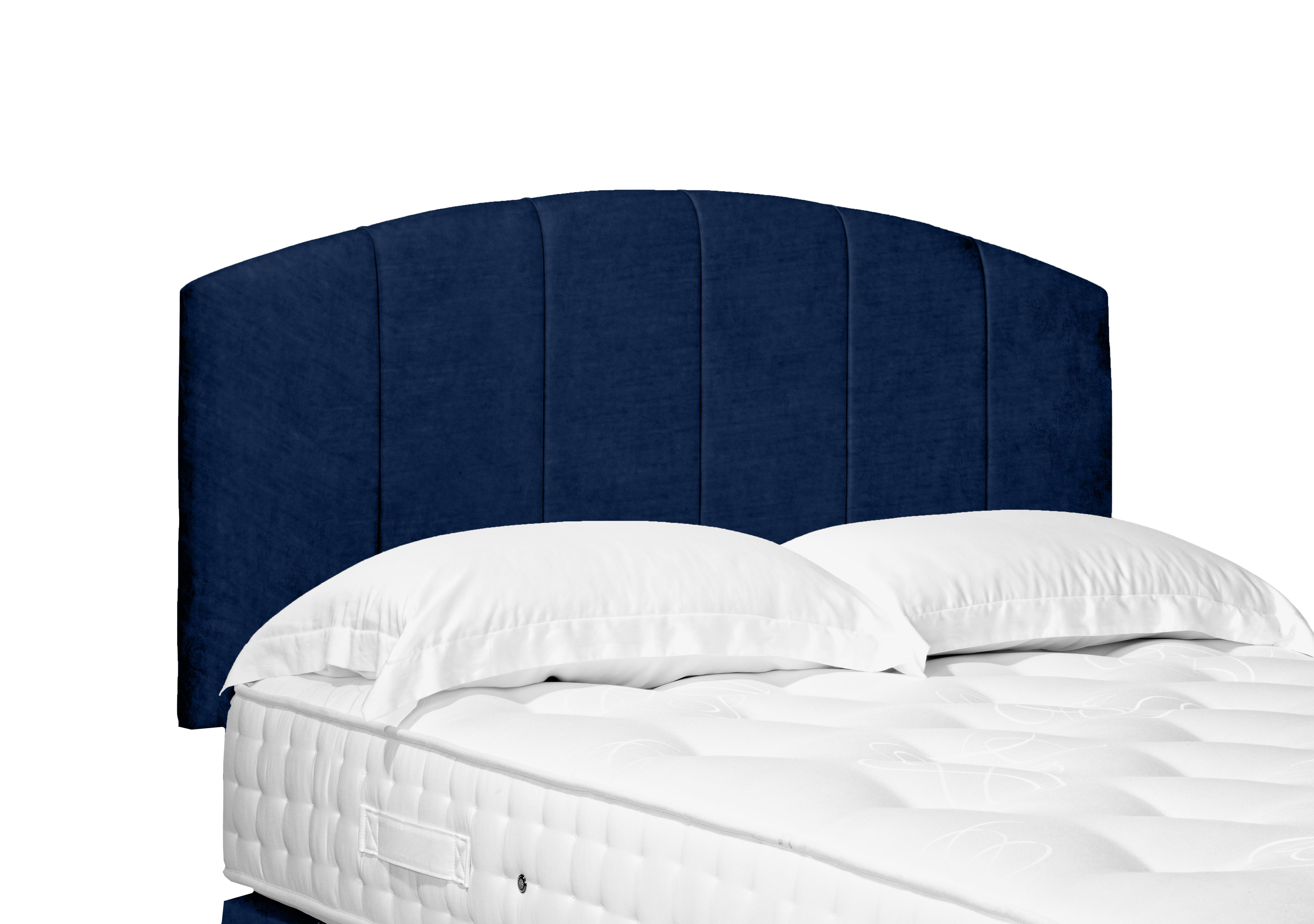 Artisan Collection Bow Standard Strutted Headboard in Aston Navy on Furniture Village