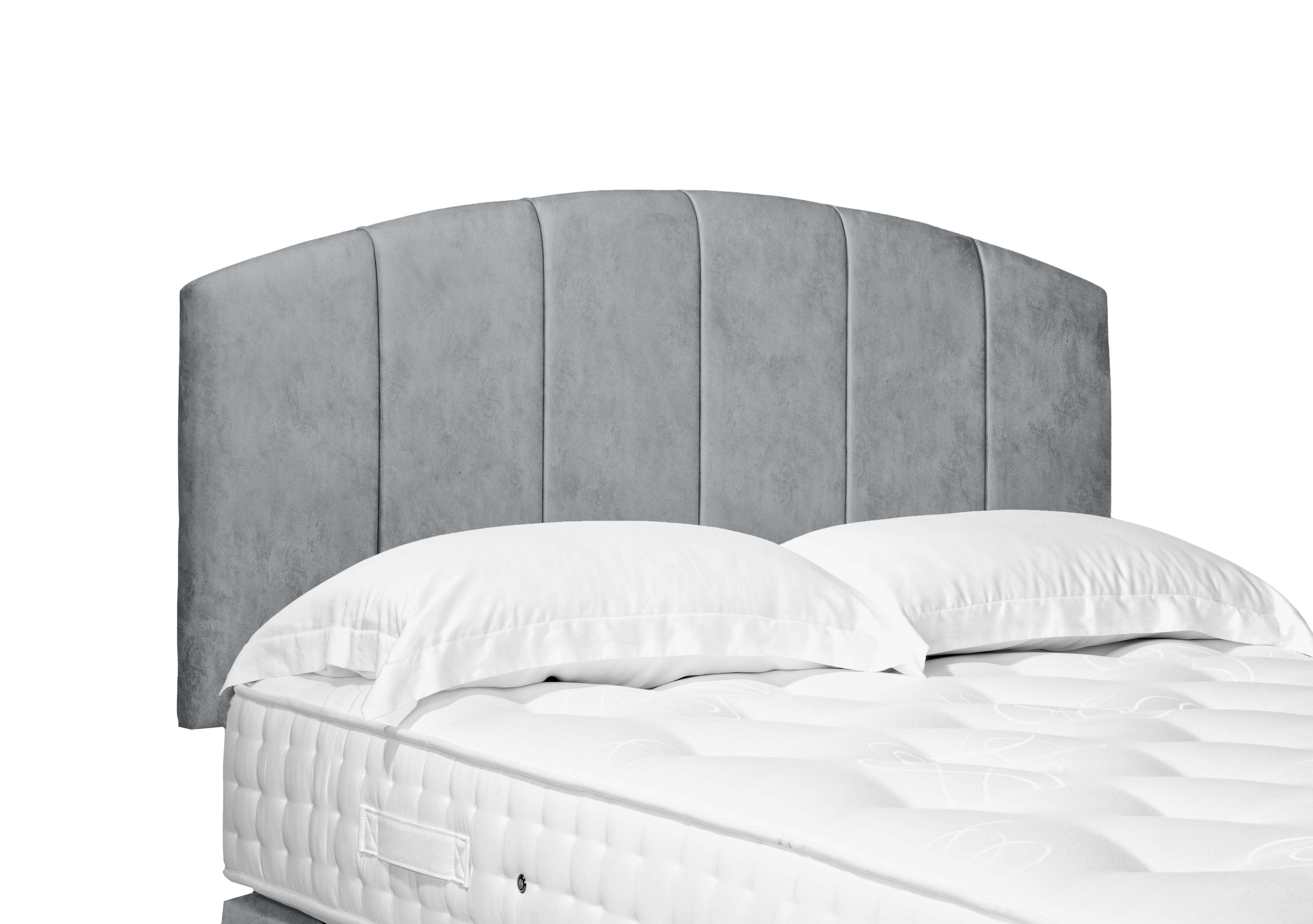 Artisan Collection Bow Standard Strutted Headboard in Daytona Silver on Furniture Village