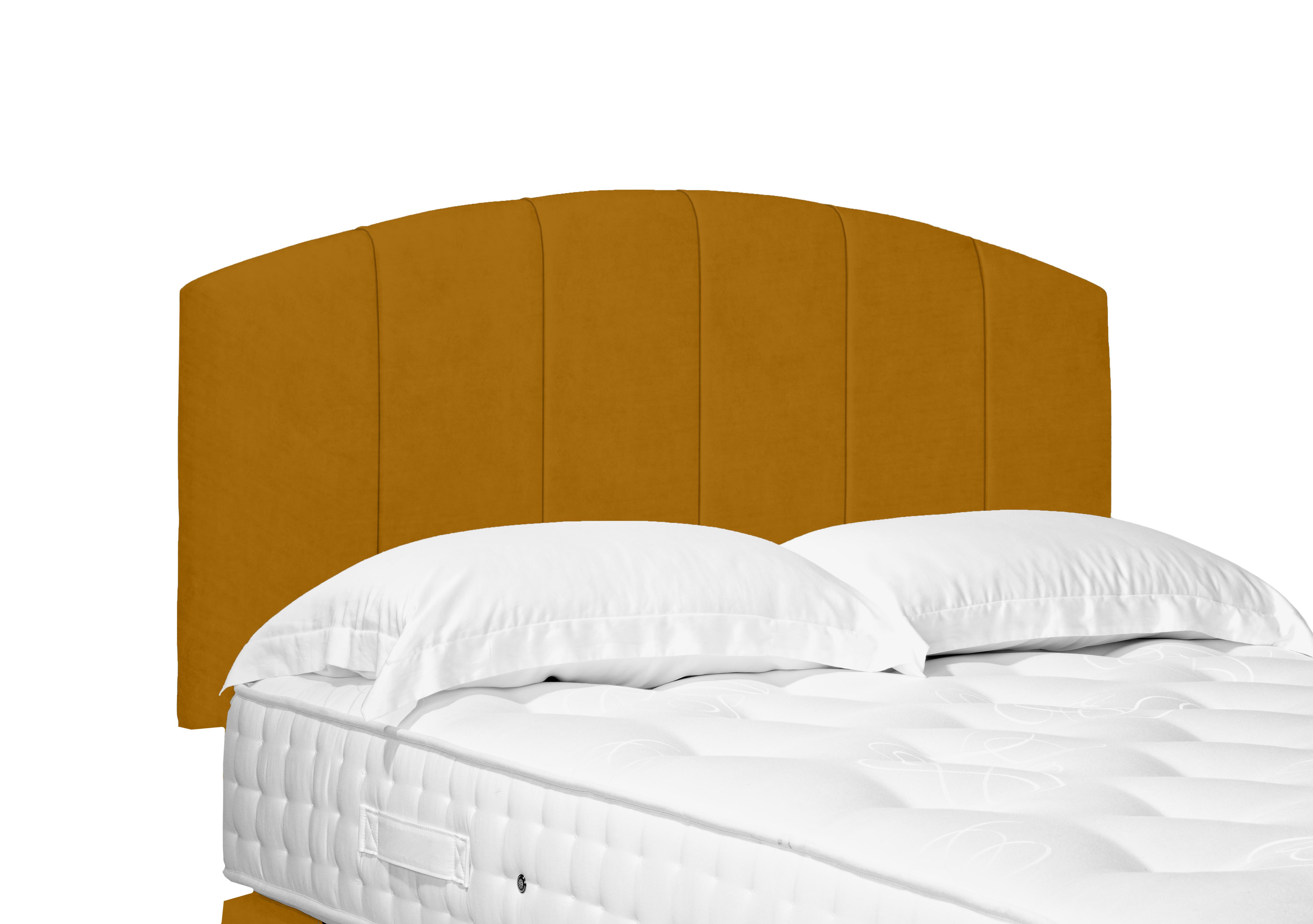 Bow Standard Strutted Headboard in Plush Corn on Furniture Village