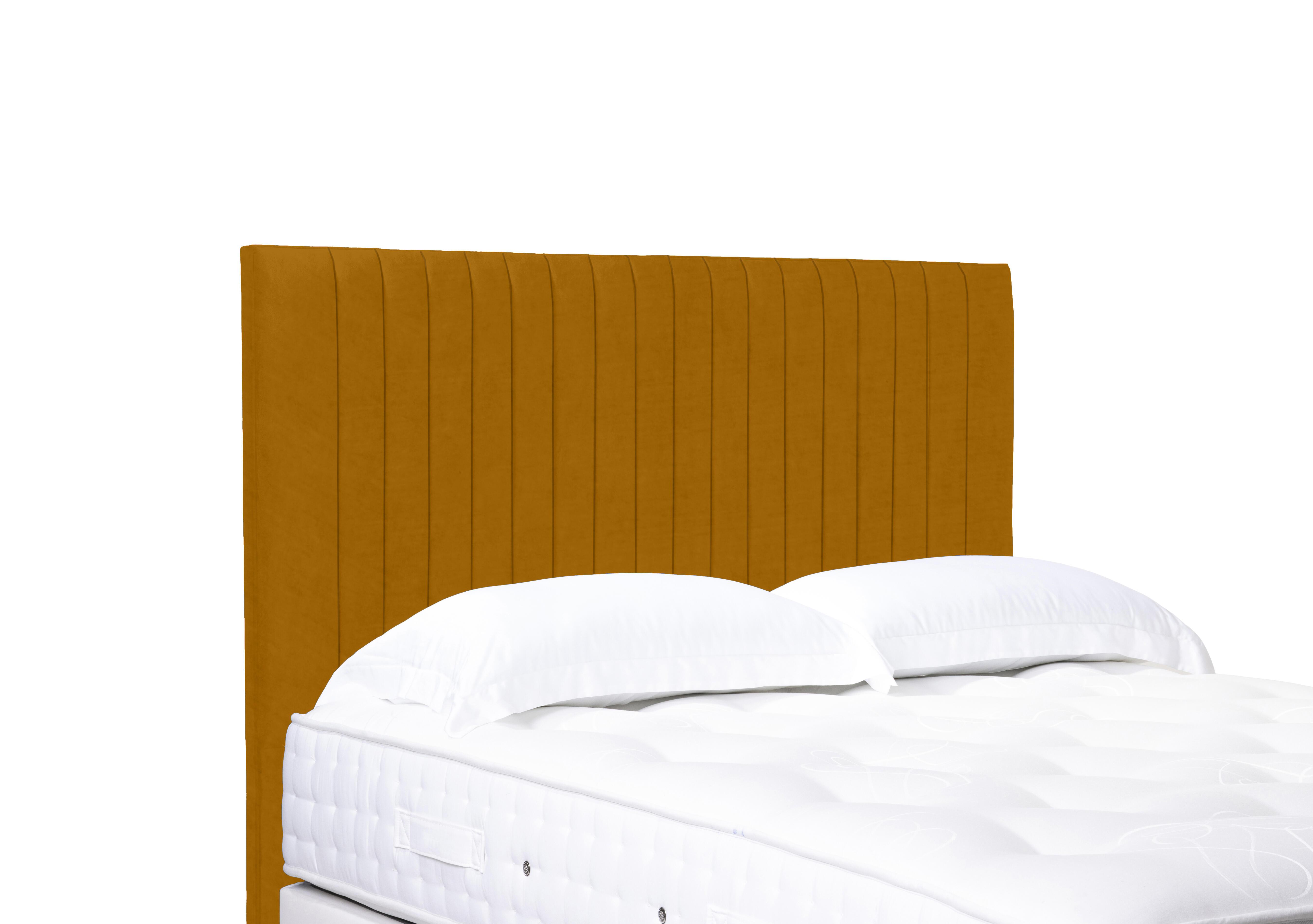 Cadenza High Floor Standing Headboard in Plush Corn on Furniture Village