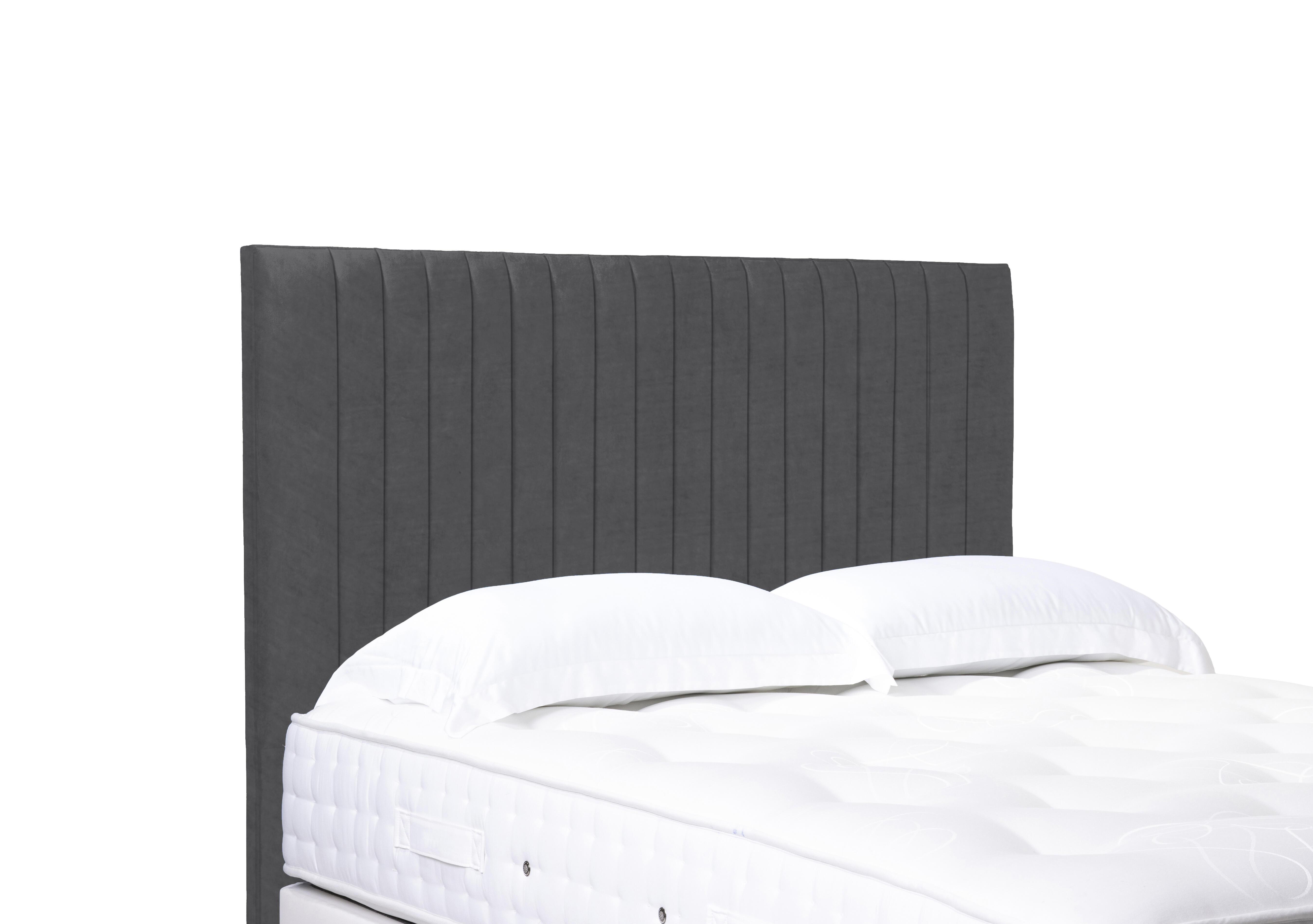 Artisan Collection Cadenza High Floor Standing Headboard in Plush Dark Grey on Furniture Village