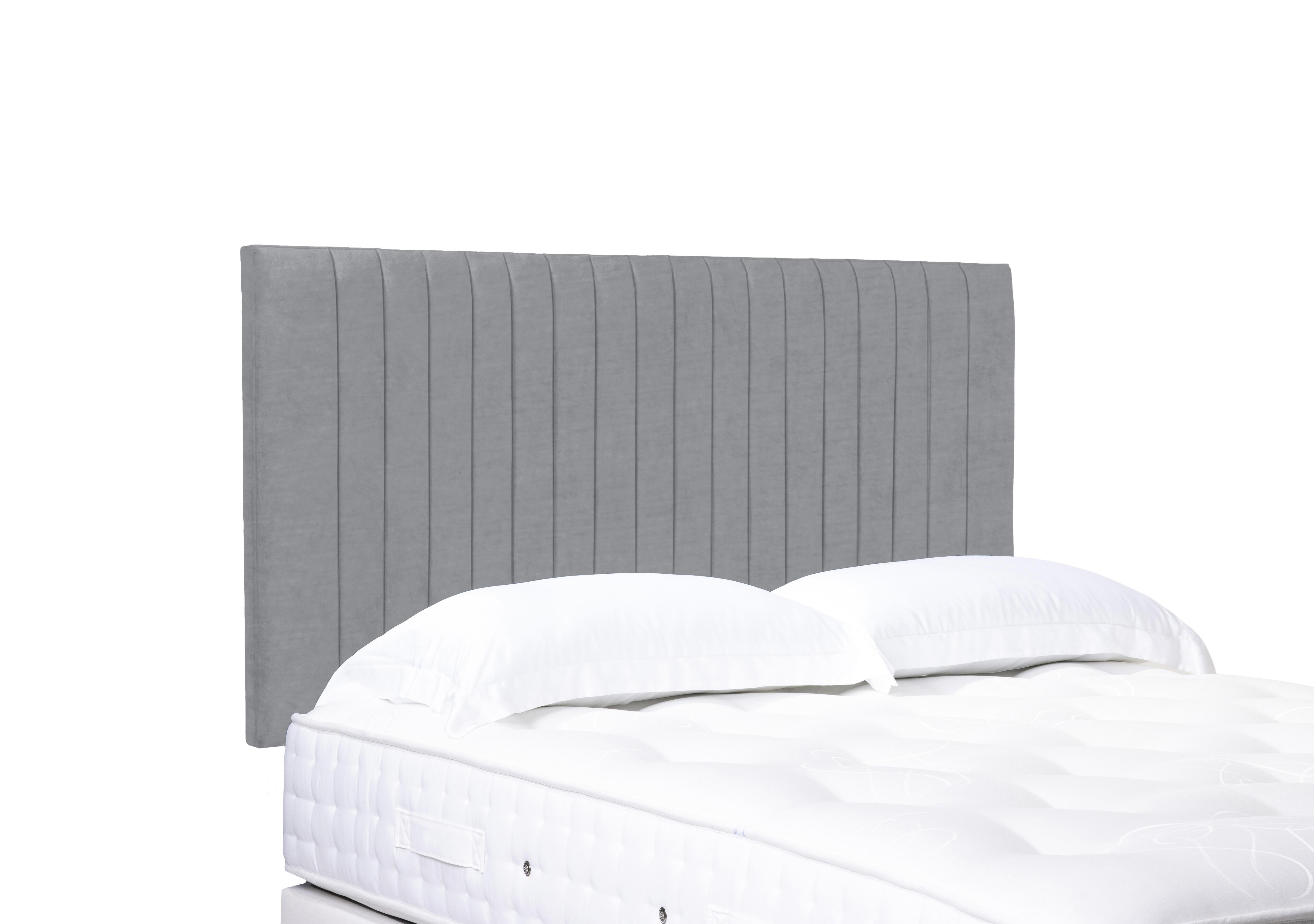 Cadenza High Strutted Headboard in Aston Silver on Furniture Village