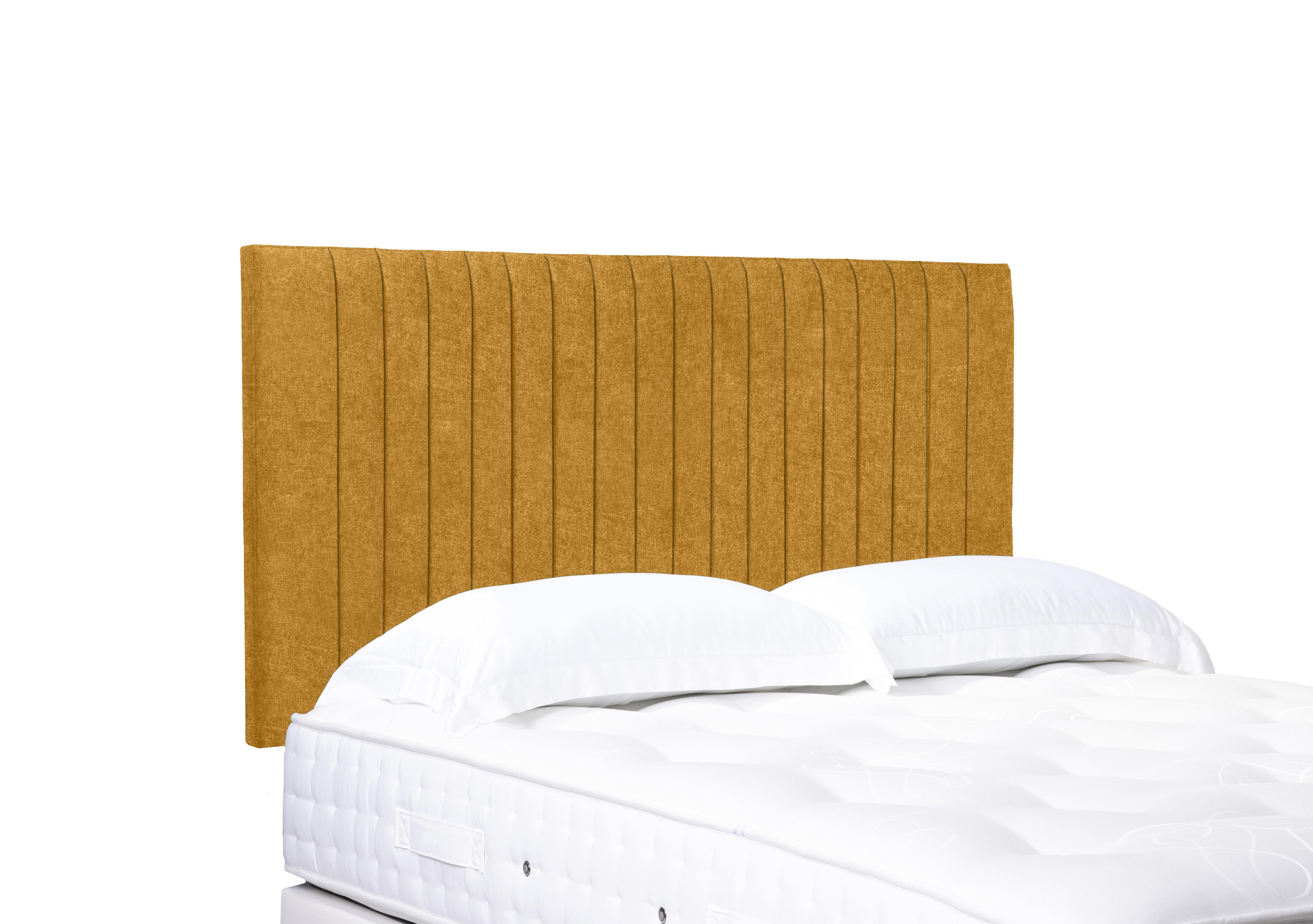 Artisan Collection Cadenza High Strutted Headboard in Tweed Mustard on Furniture Village