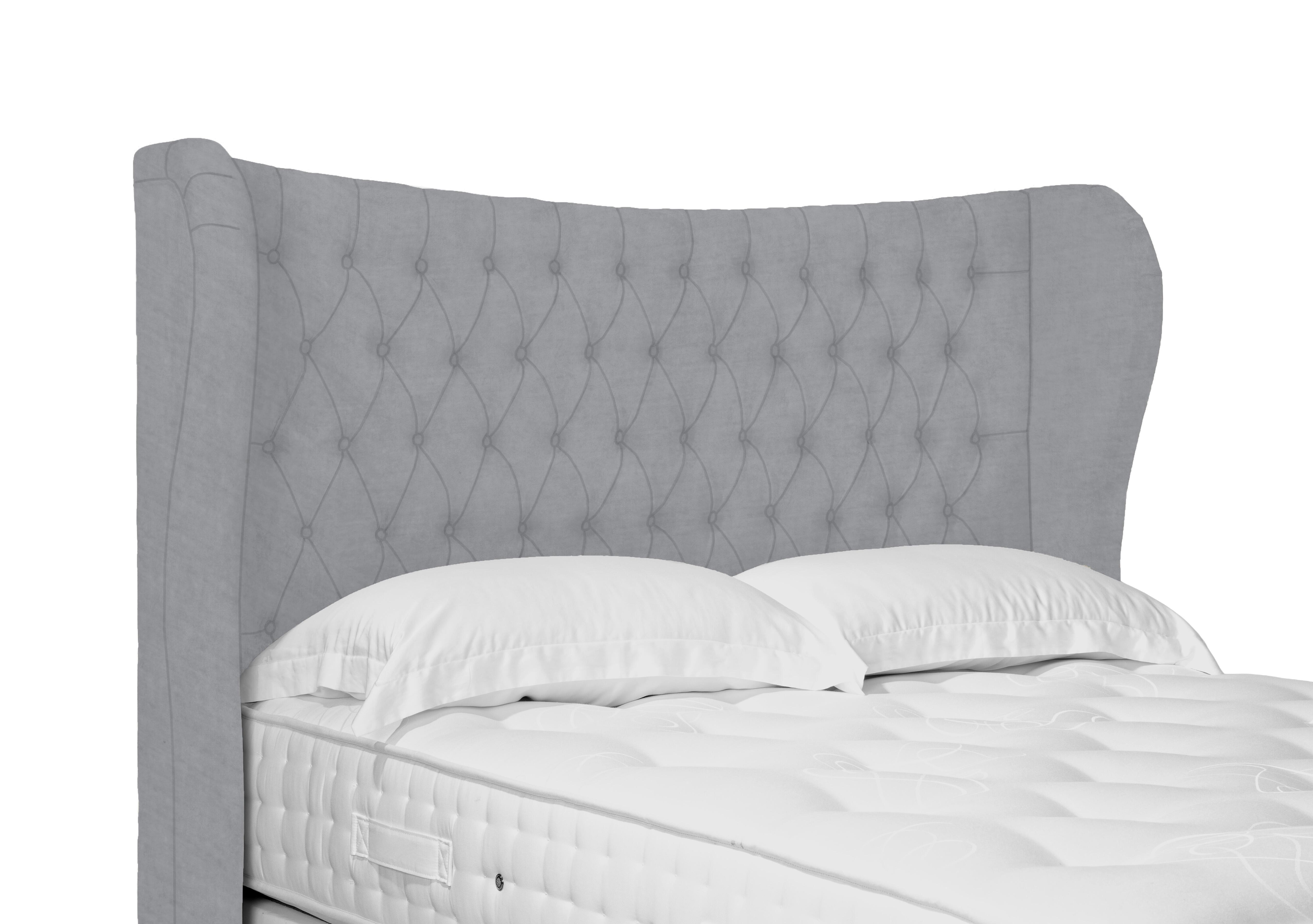 Camber High Floor Standing Headboard in Aston Silver on Furniture Village