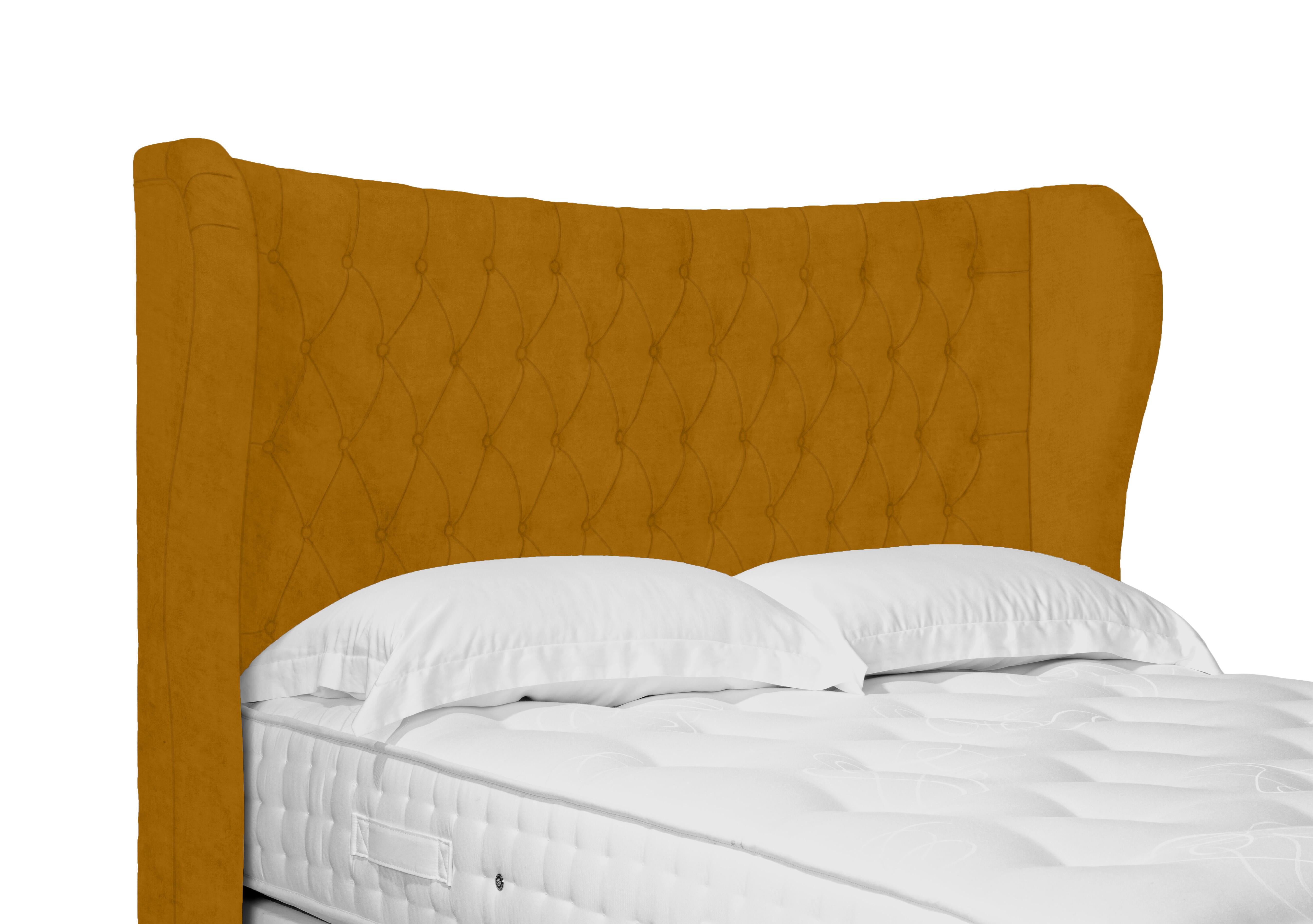 Camber High Floor Standing Headboard in Plush Corn on Furniture Village