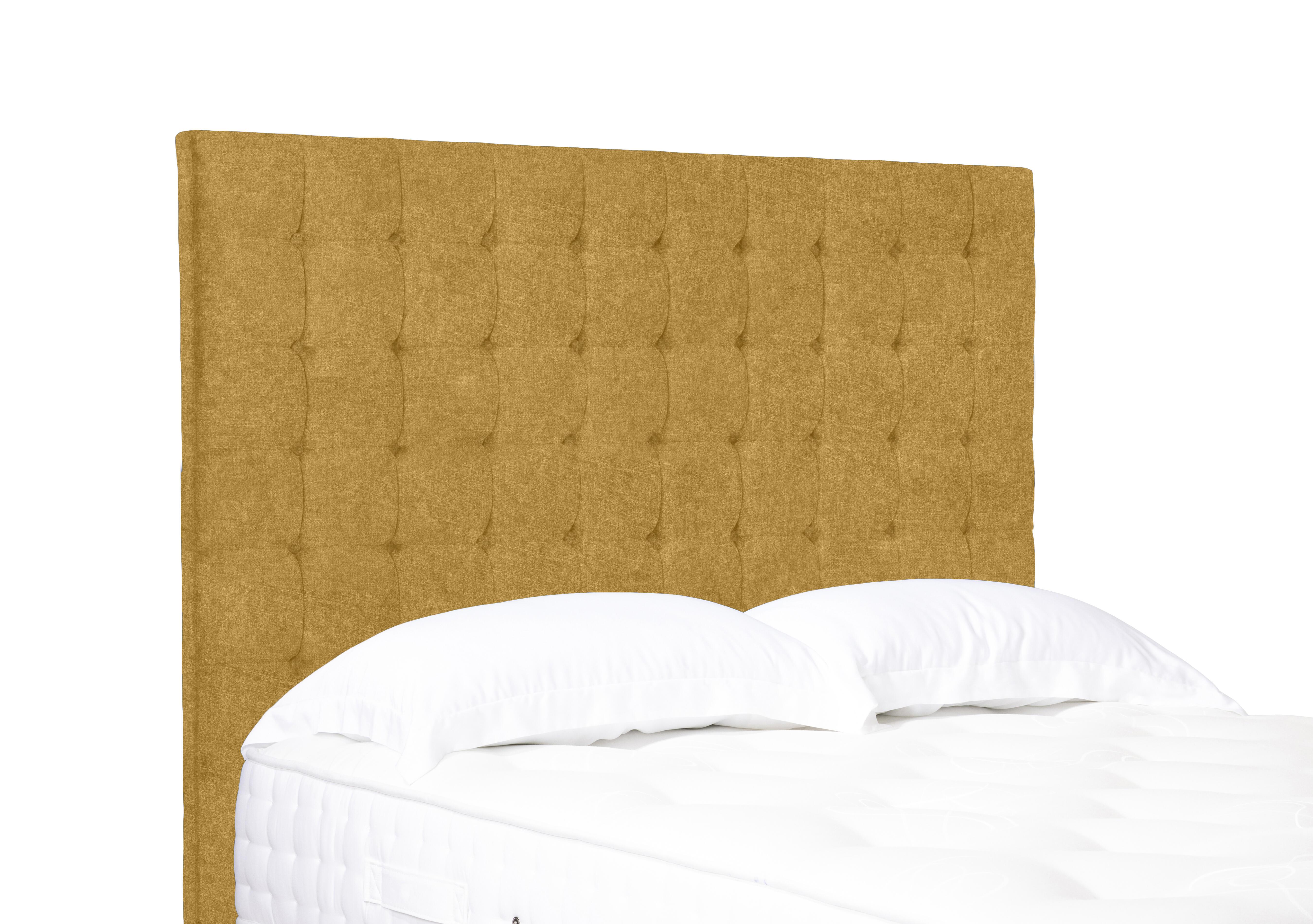 Artisan Collection Dot High Floor Standing Headboard in Tweed Mustard on Furniture Village