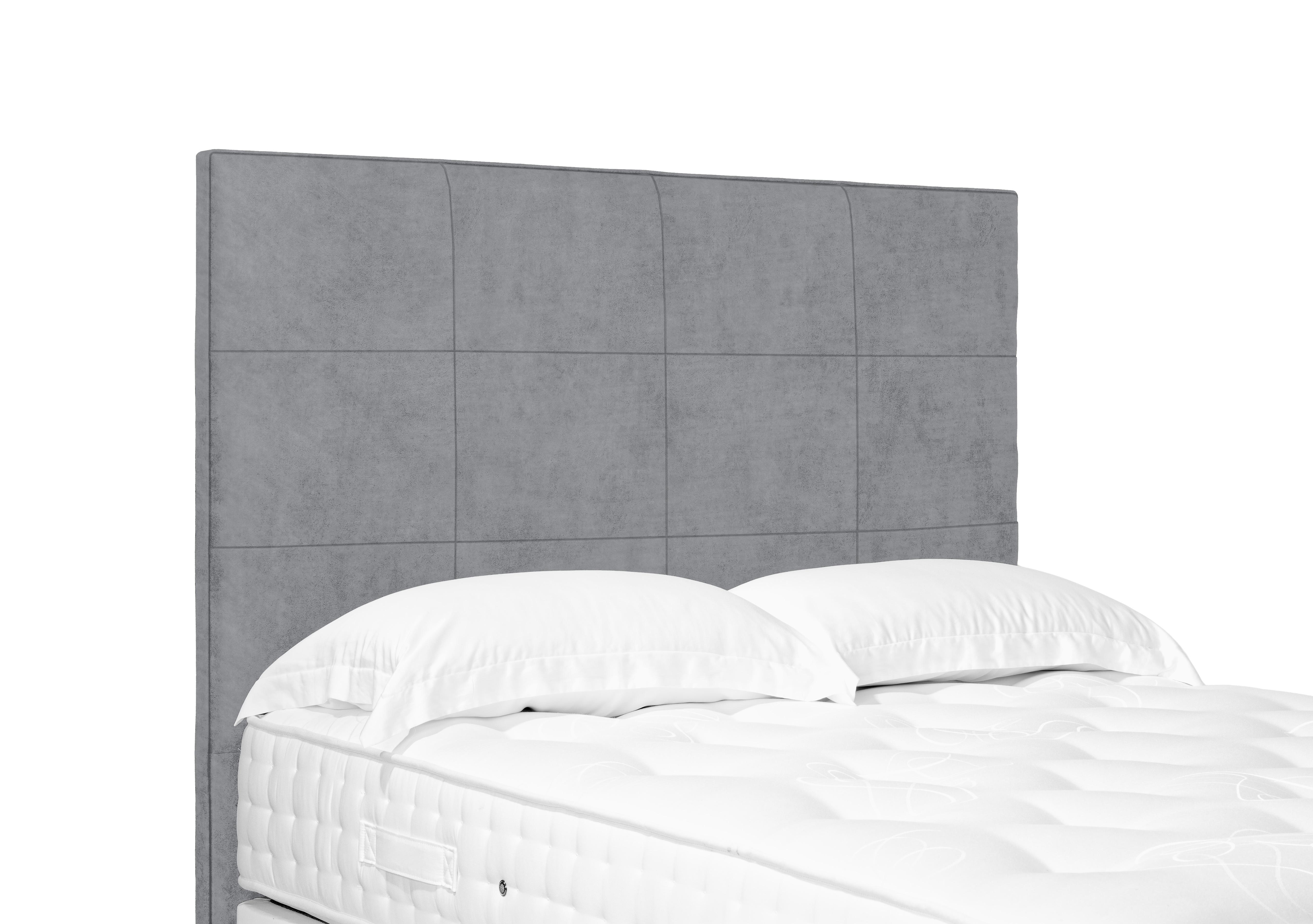 Elwood High Floor Standing Headboard in Aston Silver on Furniture Village