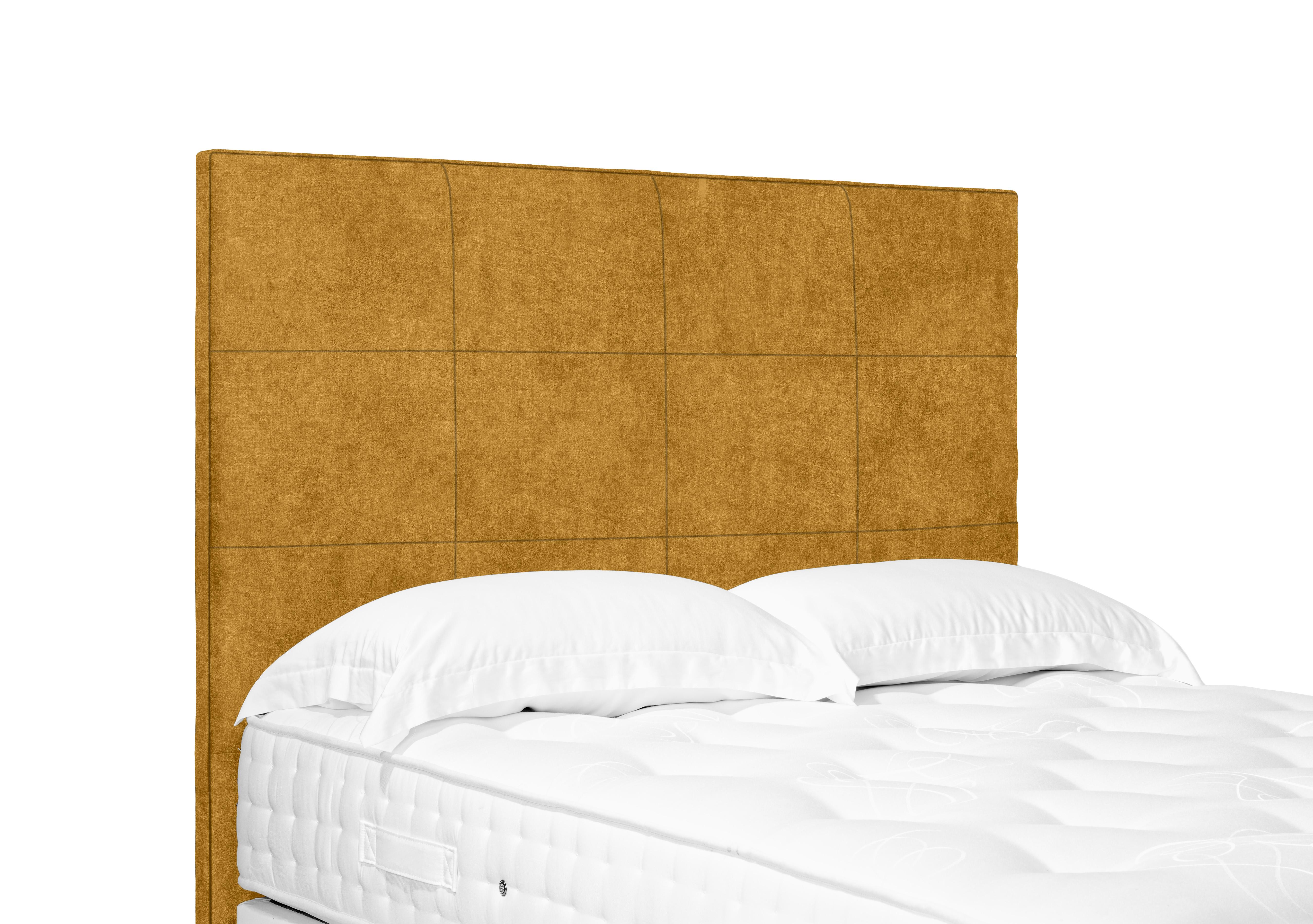 Artisan Collection Elwood High Floor Standing Headboard in Tweed Mustard on Furniture Village