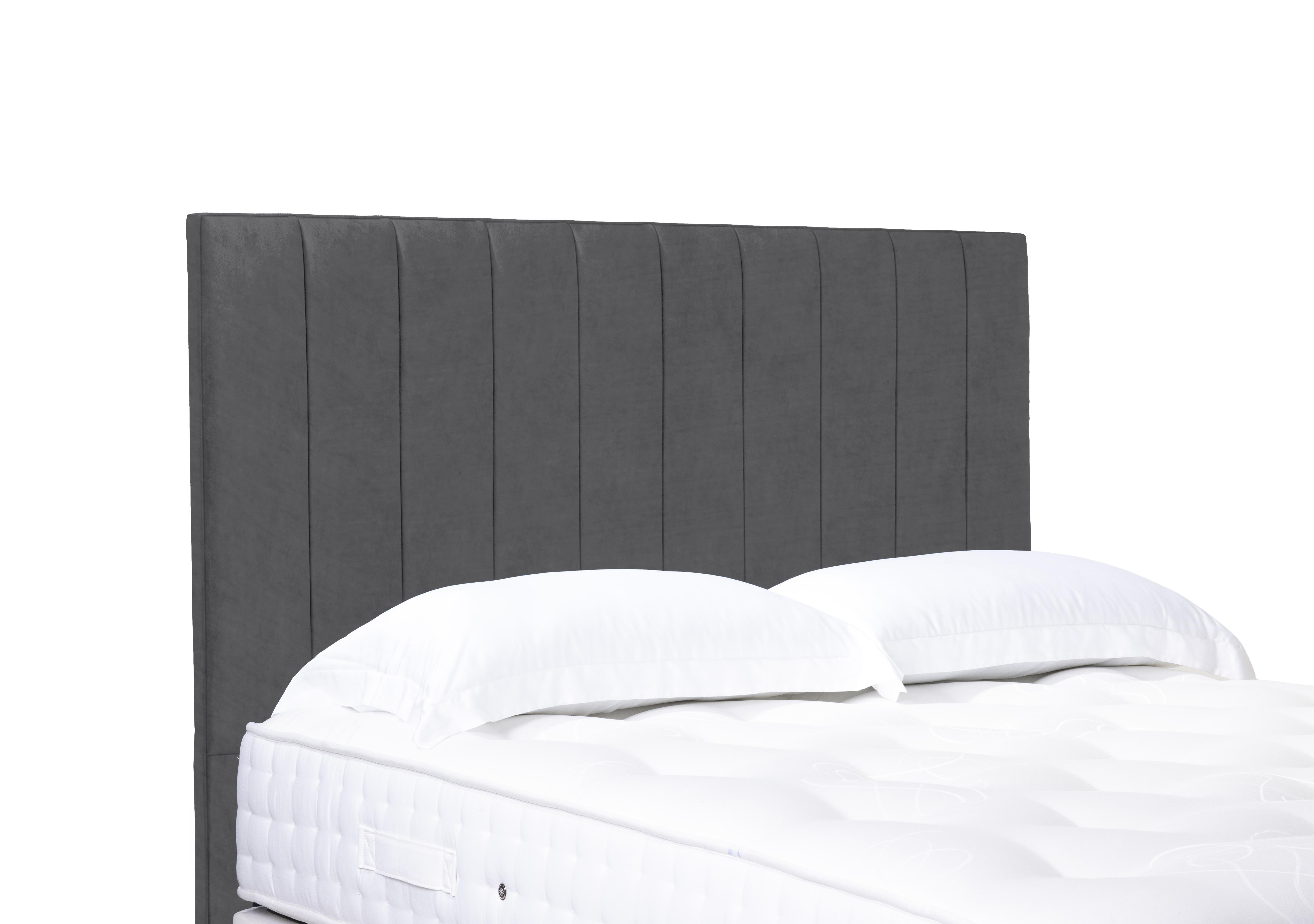 Artisan Collection Elyse High Floor Standing Headboard in Plush Dark Grey on Furniture Village
