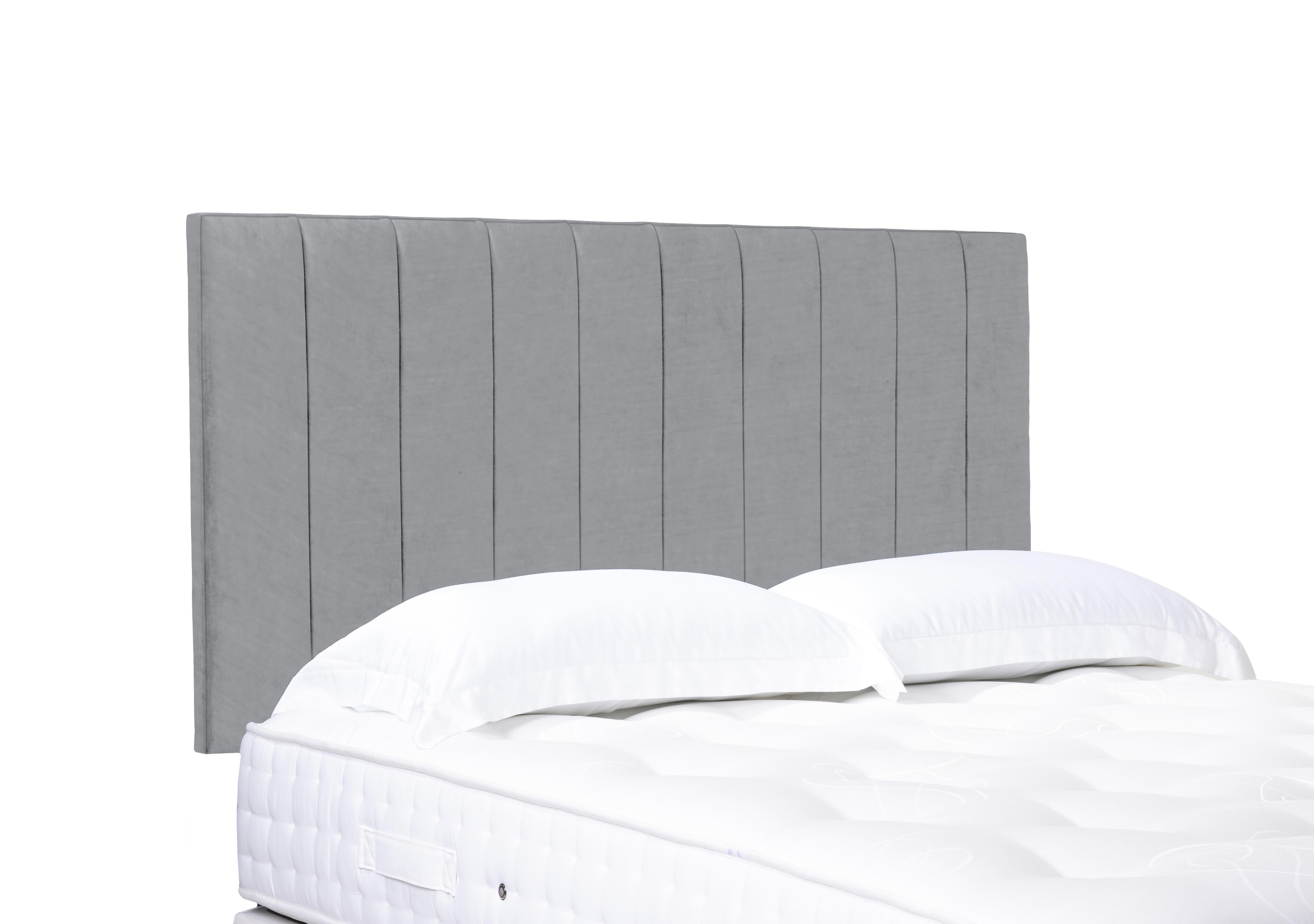 Elyse High Strutted Headboard in Aston Silver on Furniture Village
