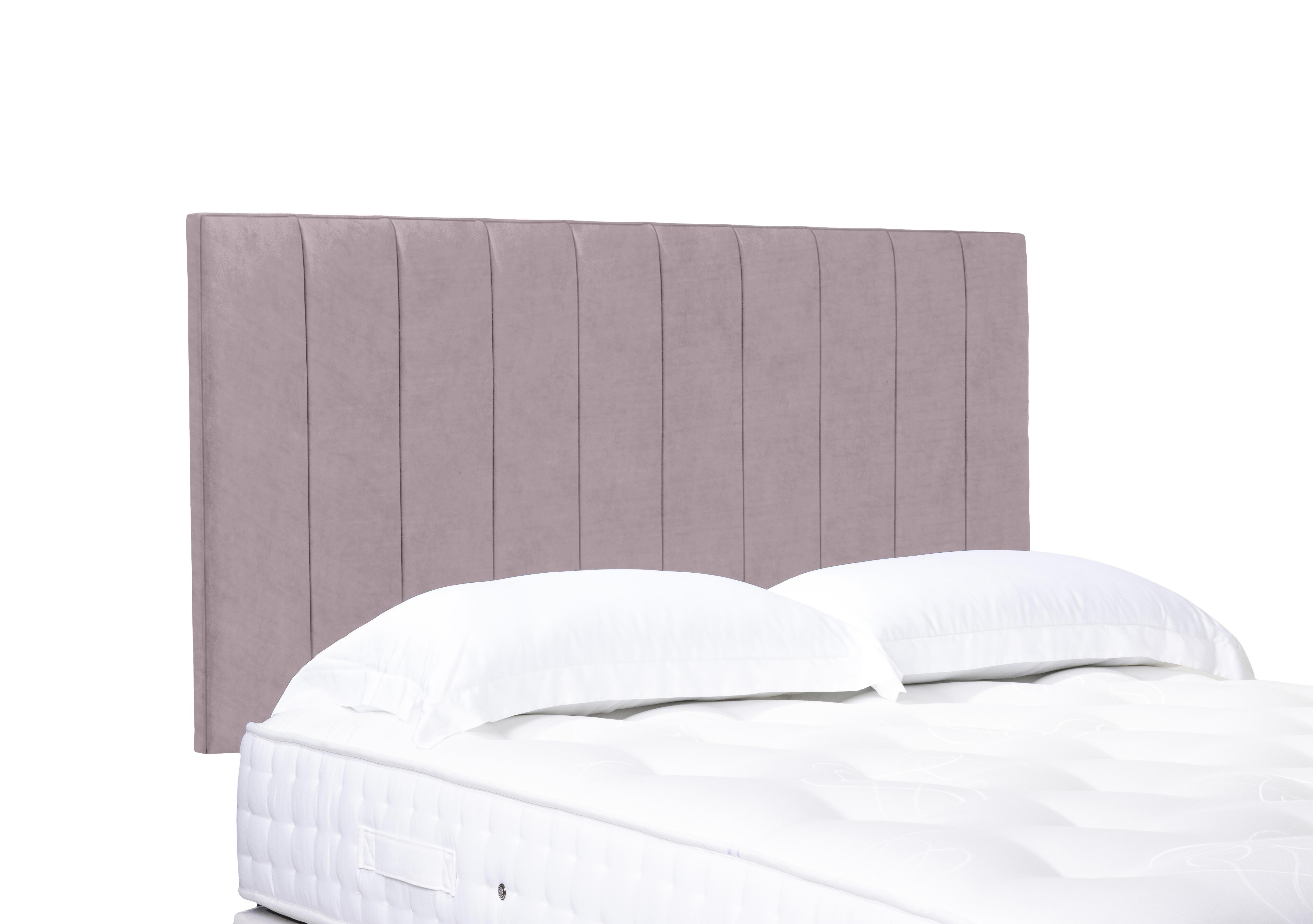 Elyse High Strutted Headboard in Plush Lilac on Furniture Village