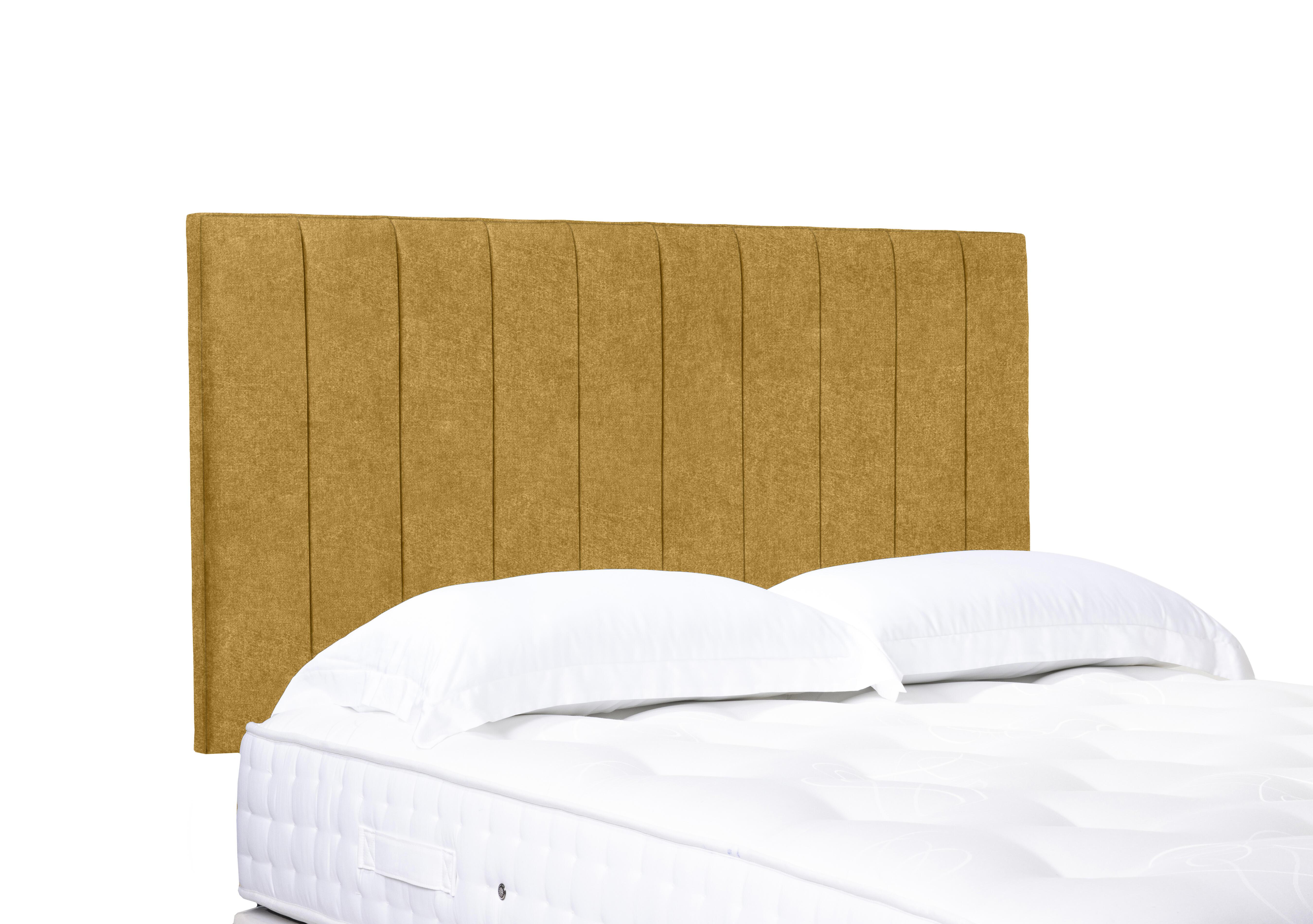 Artisan Collection Elyse High Strutted Headboard in Tweed Mustard on Furniture Village