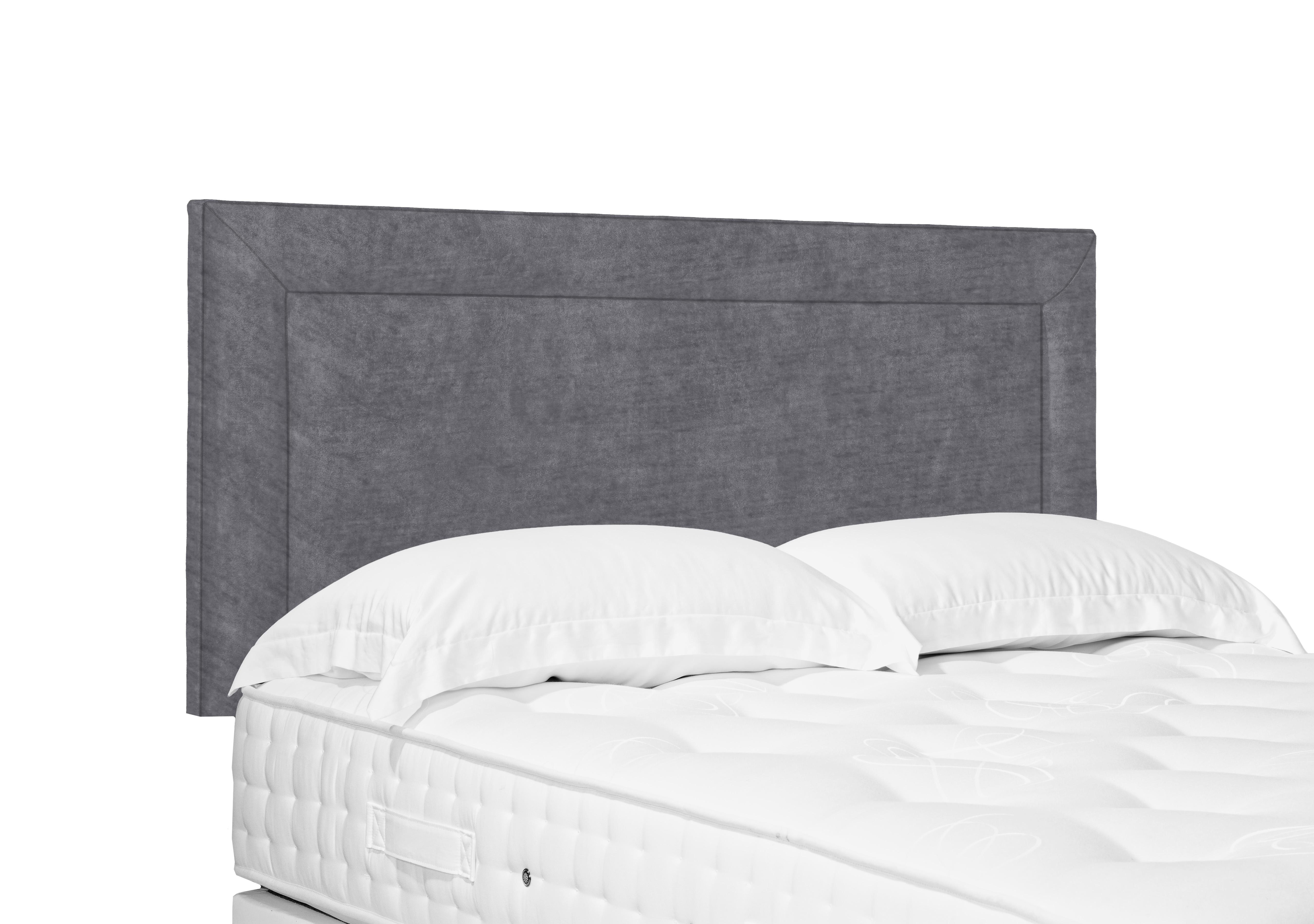 Foley Standard Strutted Headboard in Aston Steel on Furniture Village