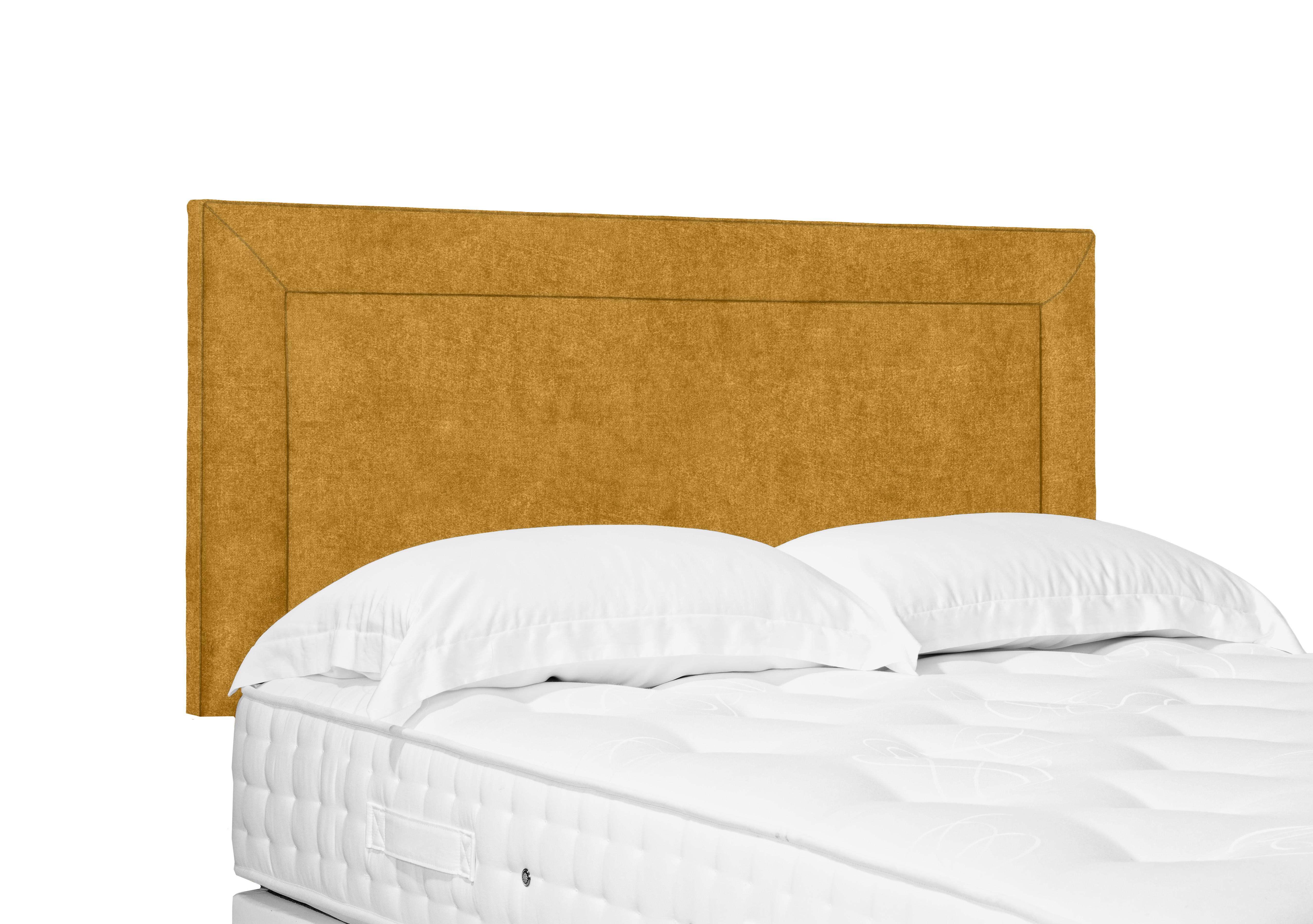 Artisan Collection Foley Standard Strutted Headboard in Tweed Mustard on Furniture Village
