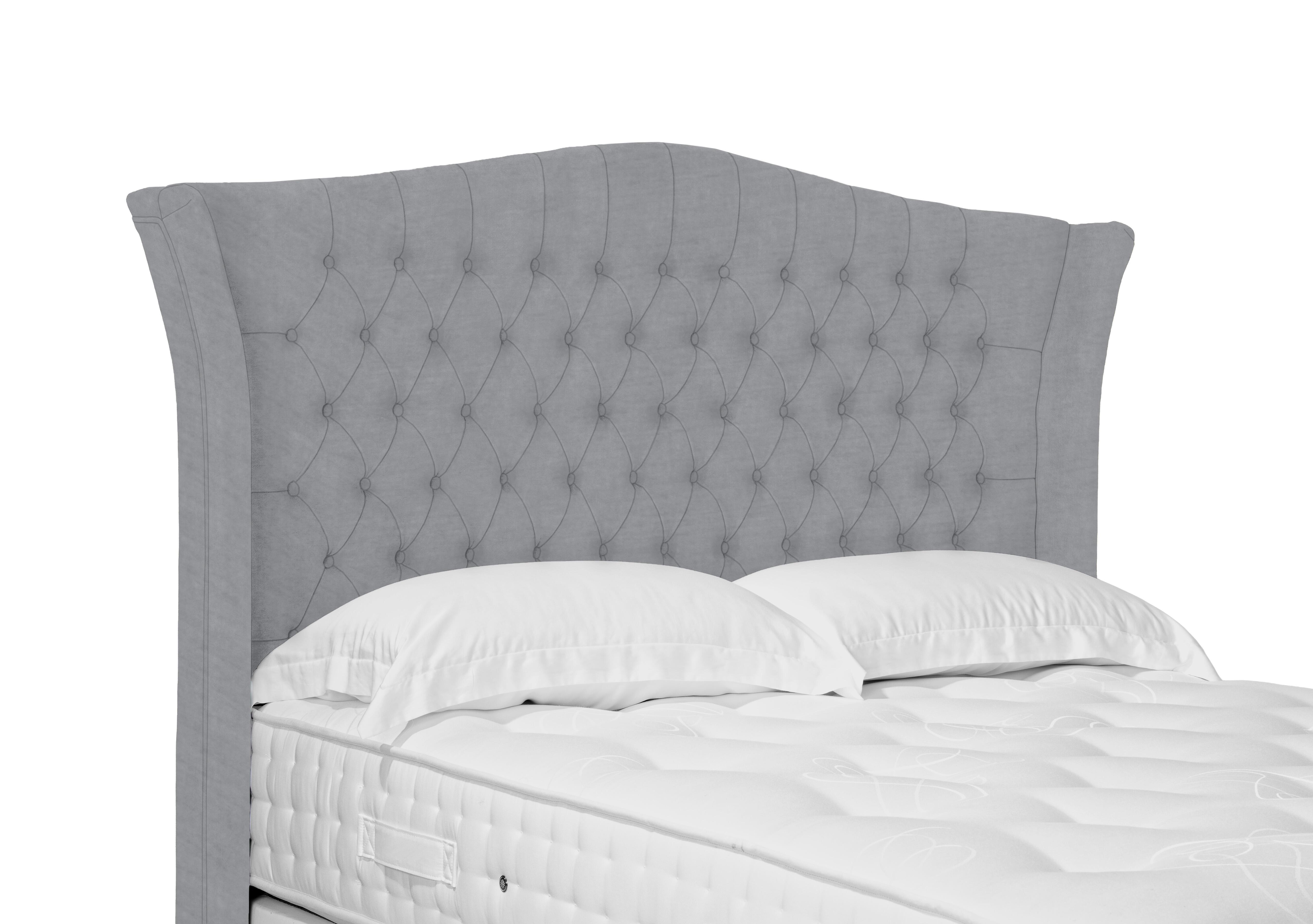 Haven High Floor Standing Headboard in Aston Silver on Furniture Village