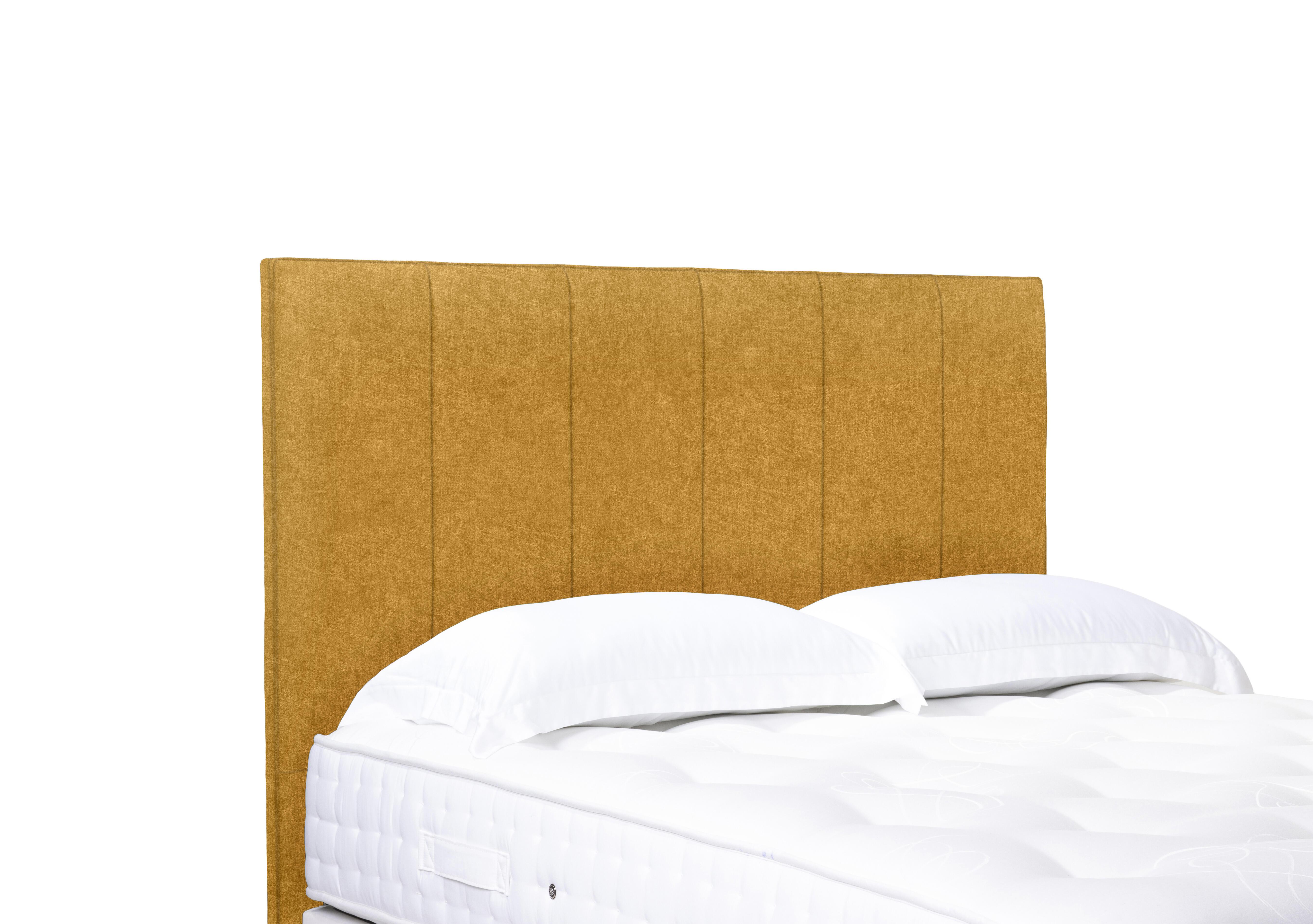 Artisan Collection Heyman High Floor Standing Headboard in Tweed Mustard on Furniture Village