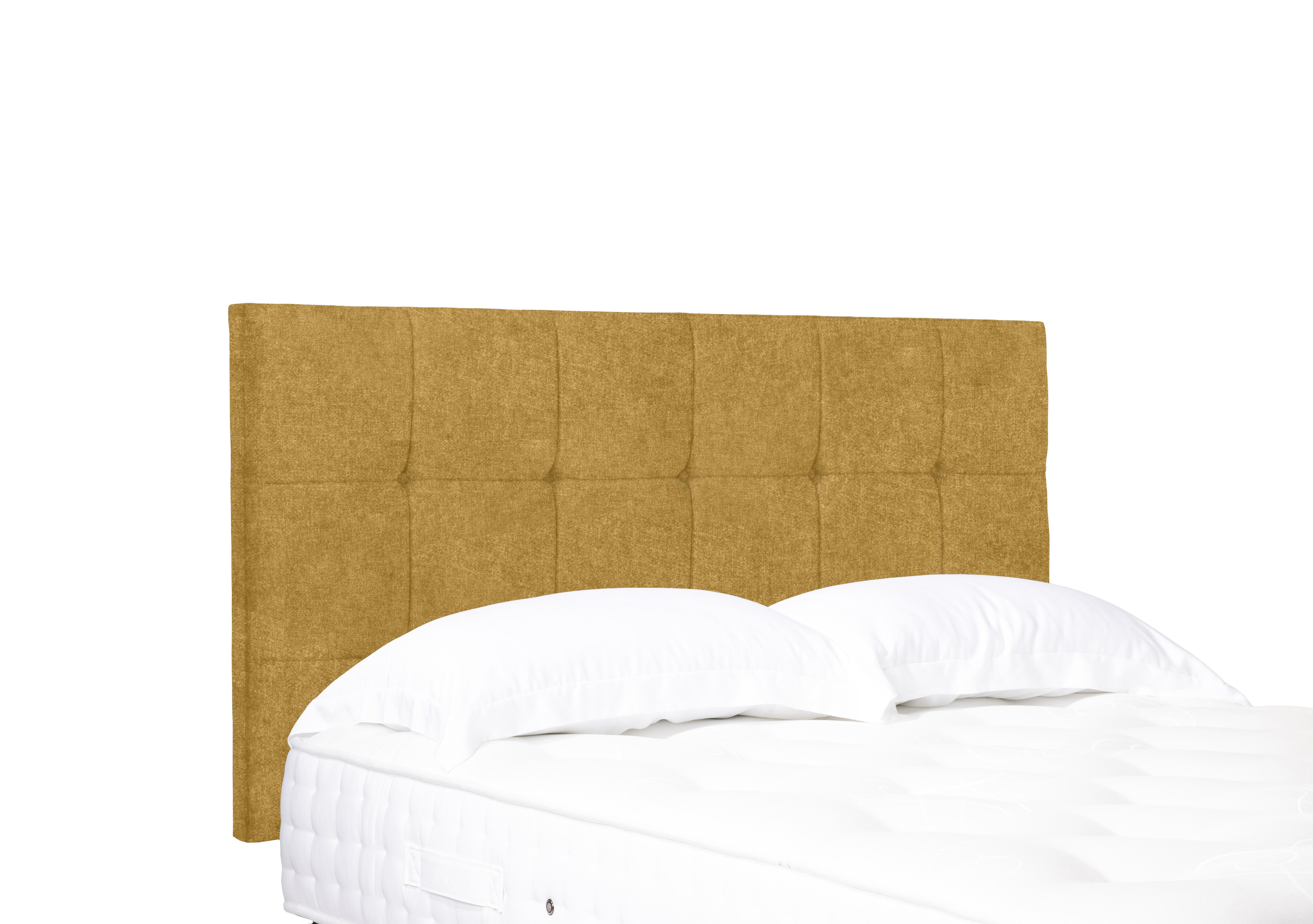 Artisan Collection Kaito Standard Strutted Headboard in Tweed Mustard on Furniture Village