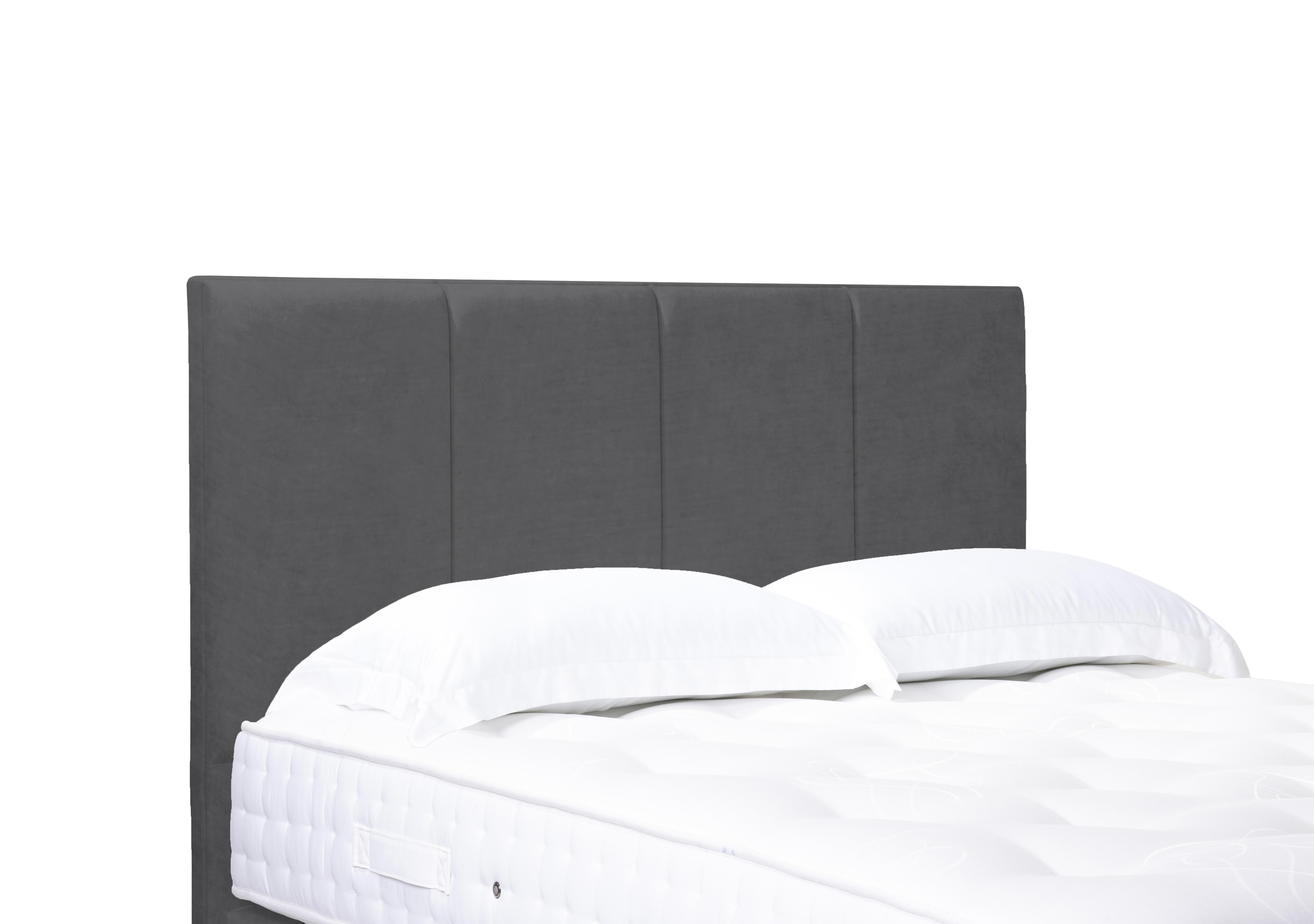 Artisan Collection Linear Standard Floor Standing Headboard in Plush Dark Grey on Furniture Village