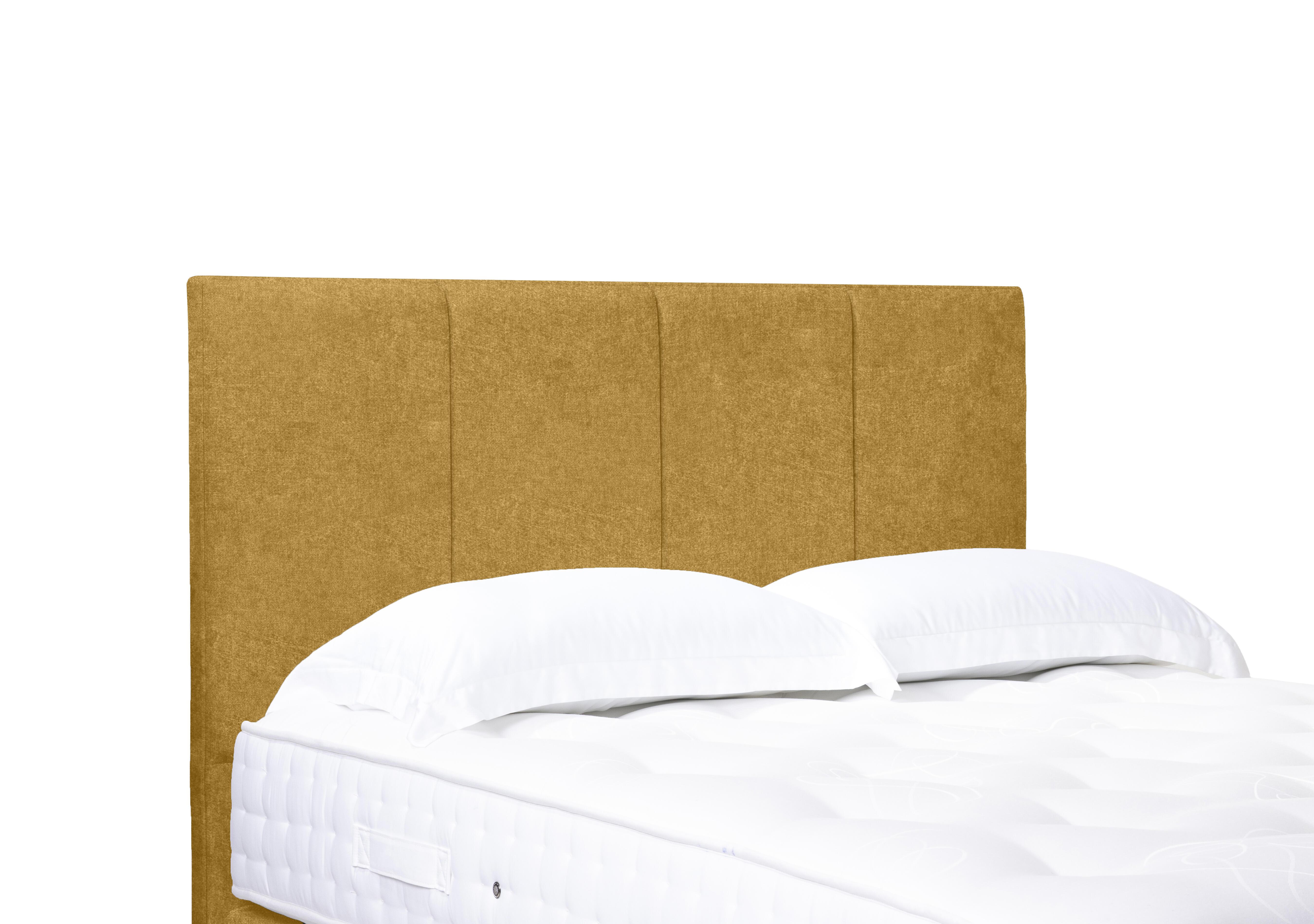 Artisan Collection Linear Standard Floor Standing Headboard in Tweed Mustard on Furniture Village