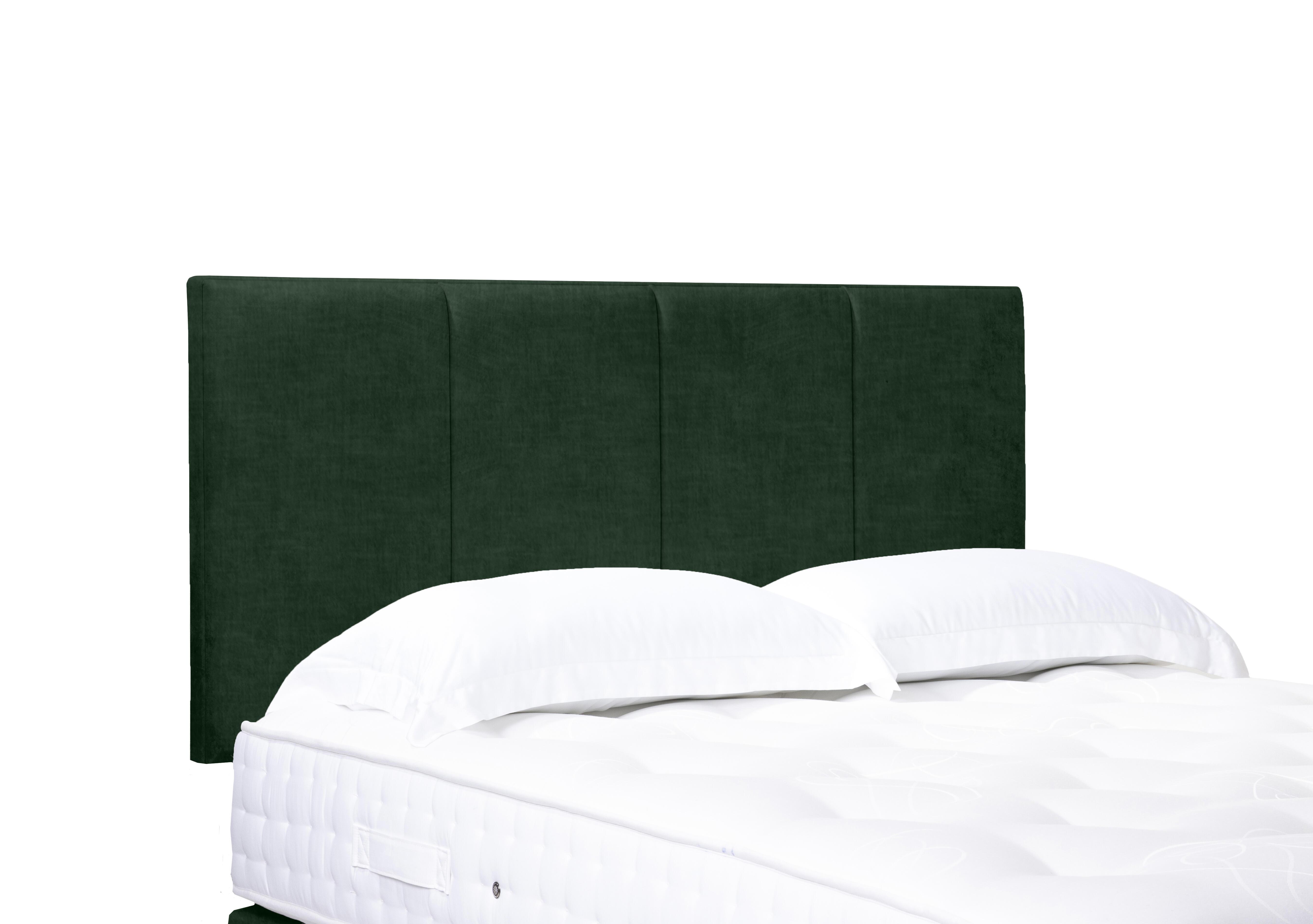 Linear Standard Strutted Headboard in 502 Tormaline Green on Furniture Village
