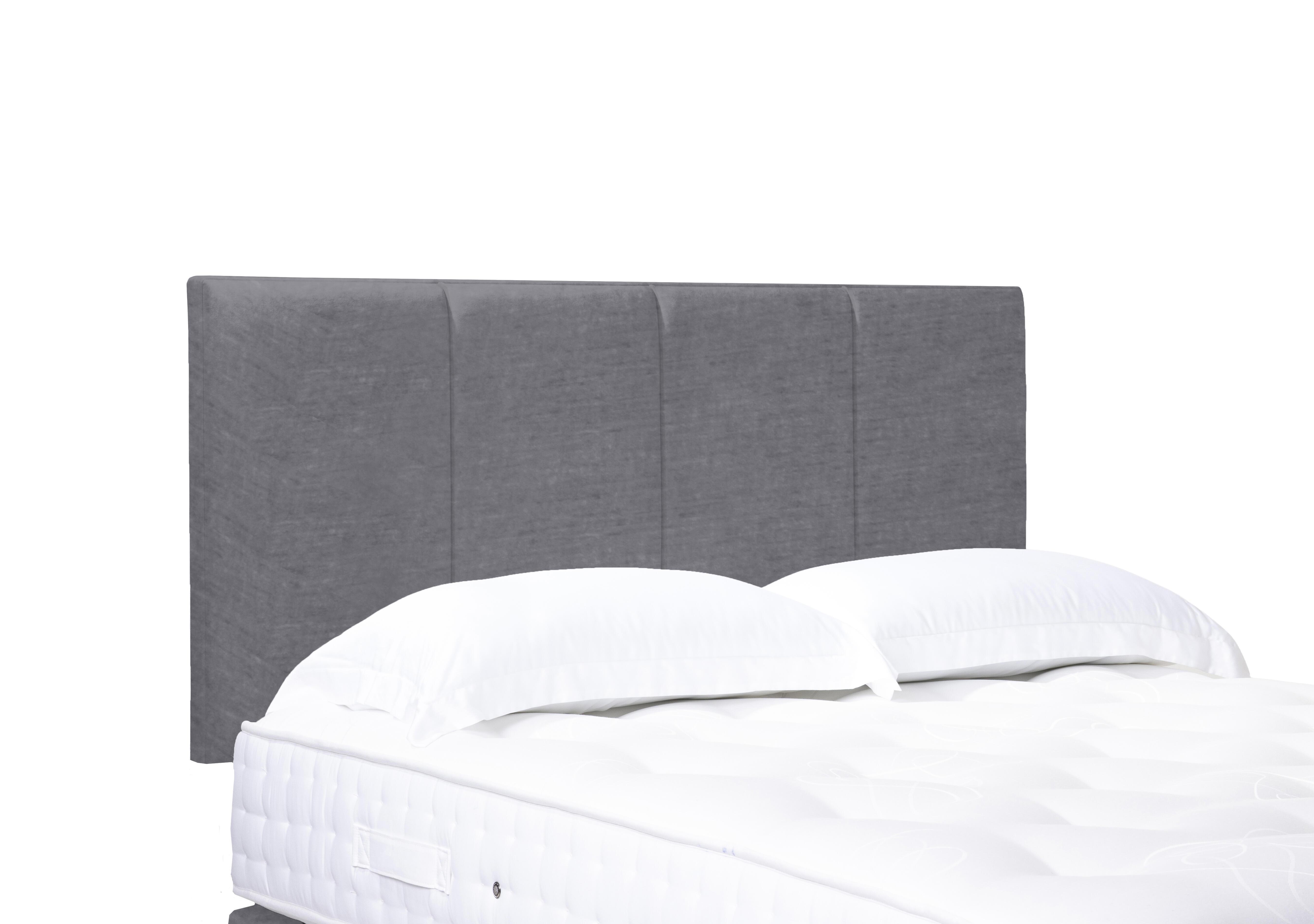 Linear Standard Strutted Headboard in Aston Steel on Furniture Village