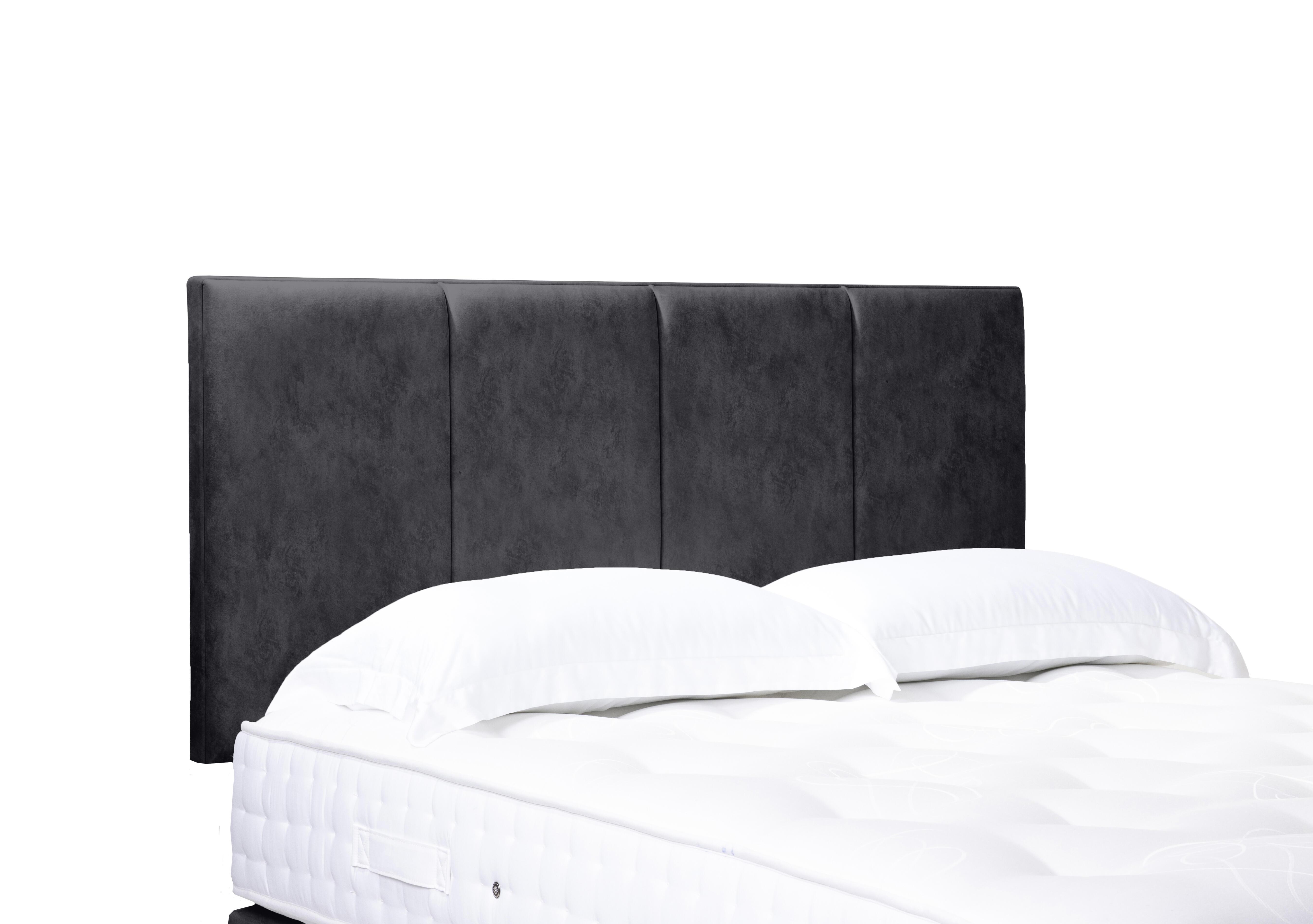 Linear Standard Strutted Headboard in Daytona Coal on Furniture Village