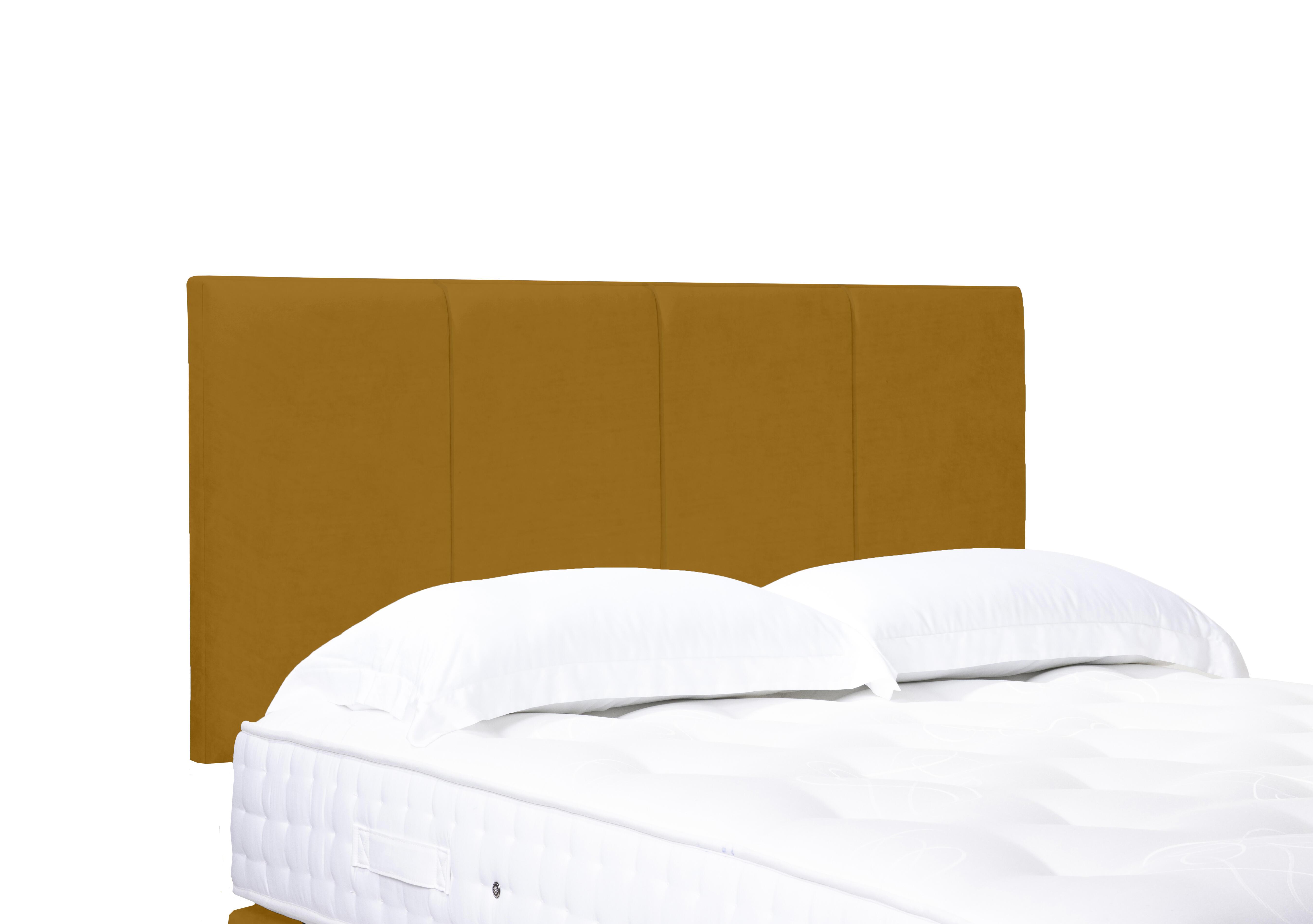 Linear Standard Strutted Headboard in Plush Corn on Furniture Village