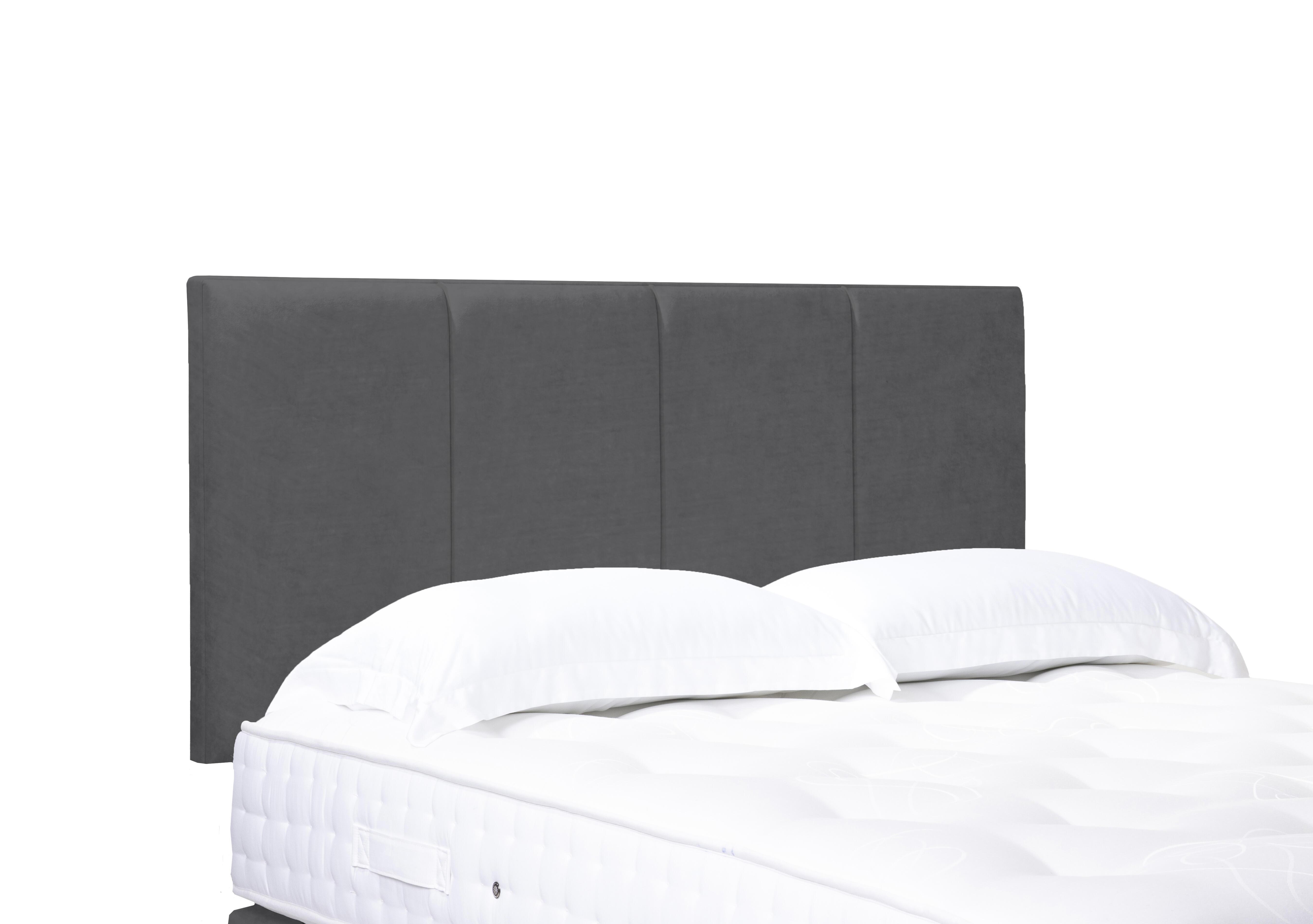 Artisan Collection Linear Standard Strutted Headboard in Plush Dark Grey on Furniture Village
