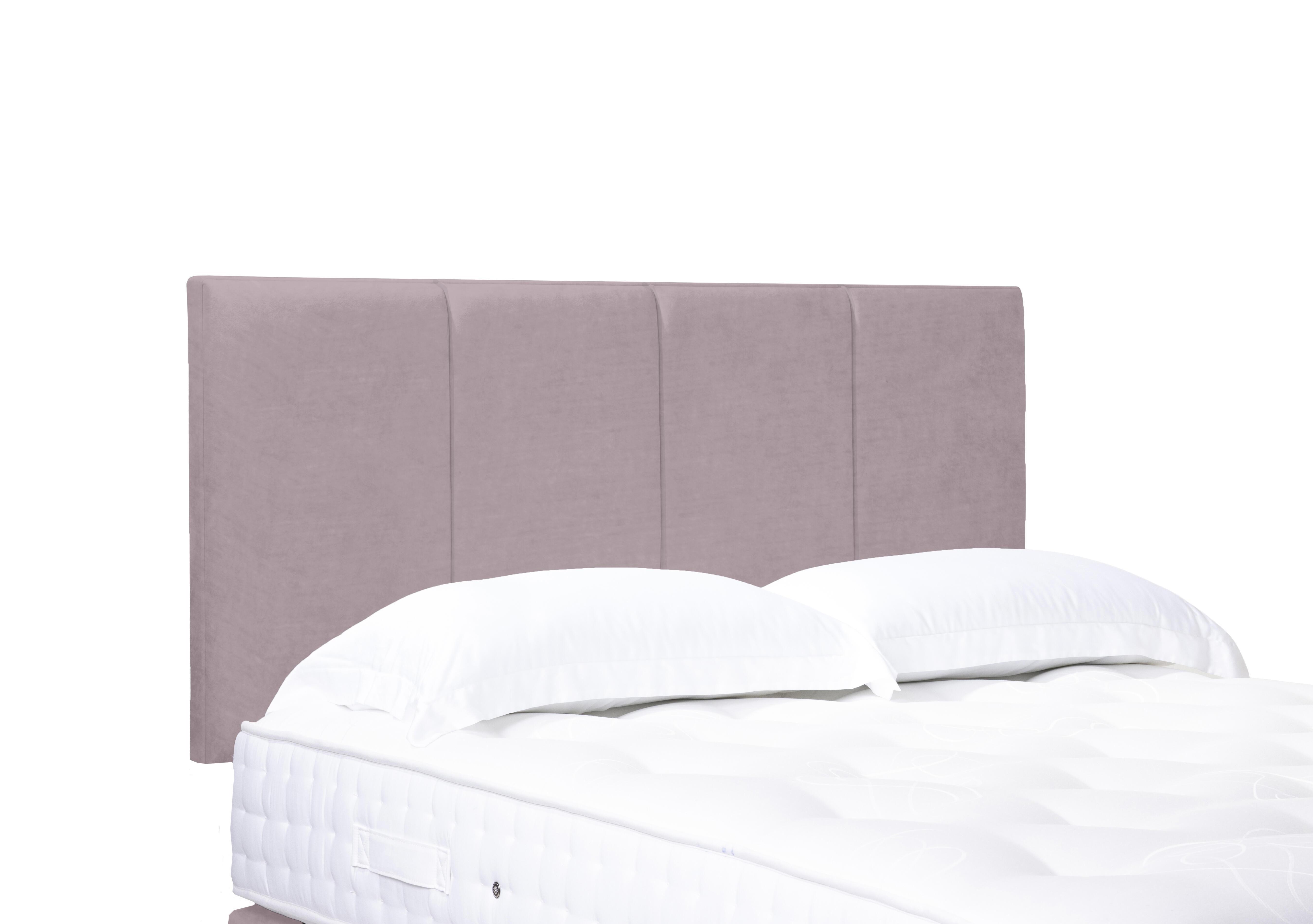 Linear Standard Strutted Headboard in Plush Lilac on Furniture Village