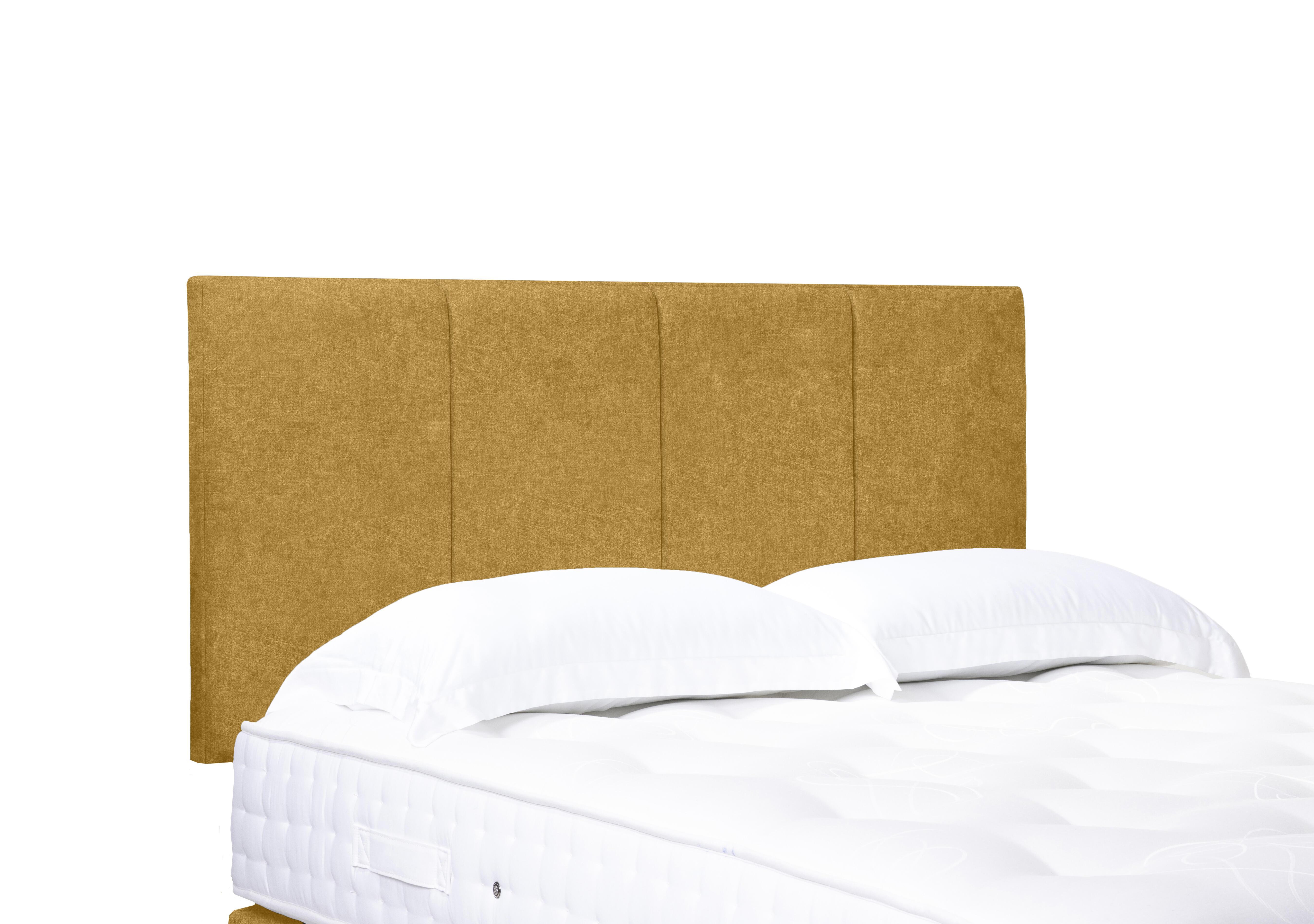 Artisan Collection Linear Standard Strutted Headboard in Tweed Mustard on Furniture Village