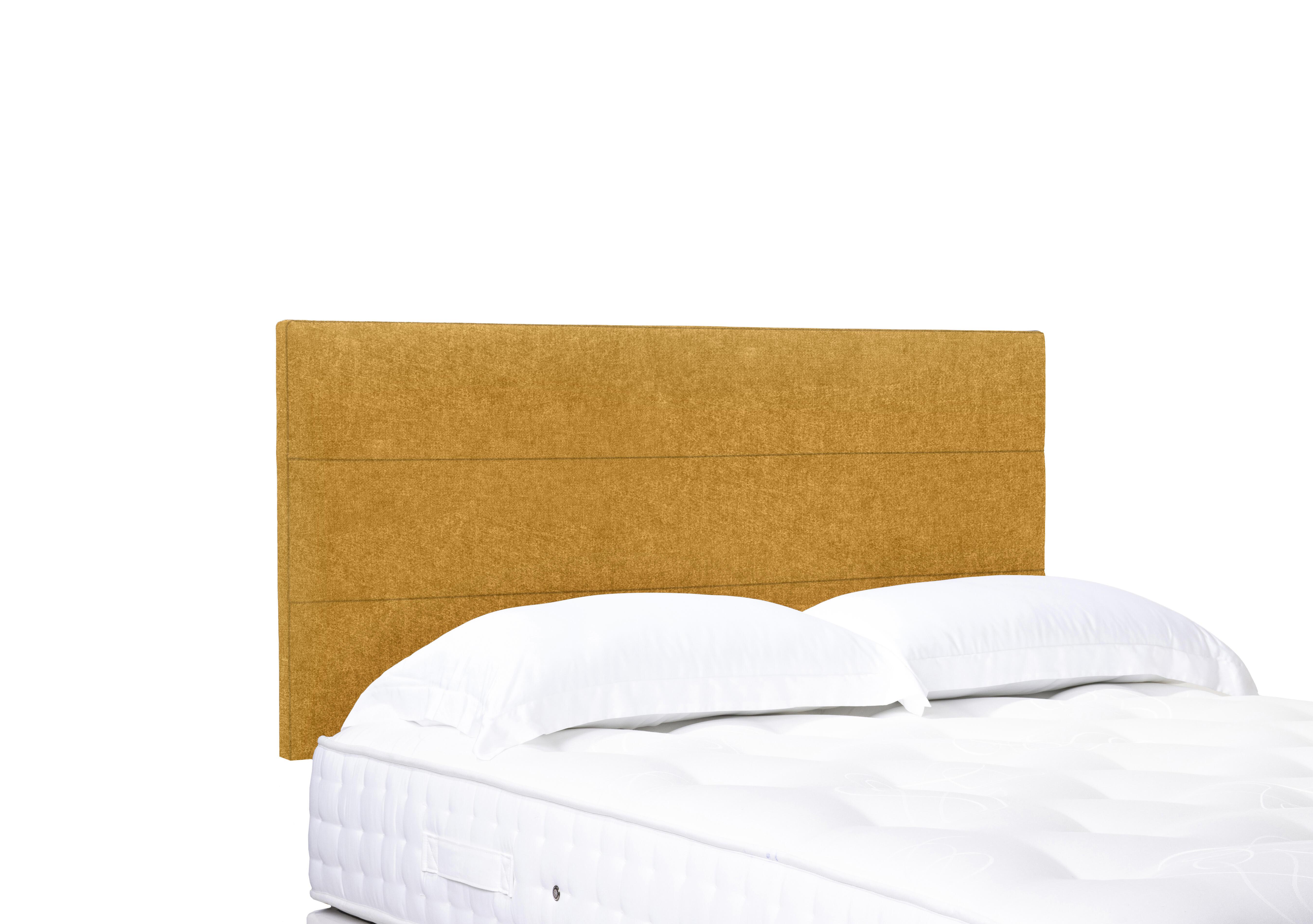 Artisan Collection Natsu Standard Strutted Headboard in Tweed Mustard on Furniture Village