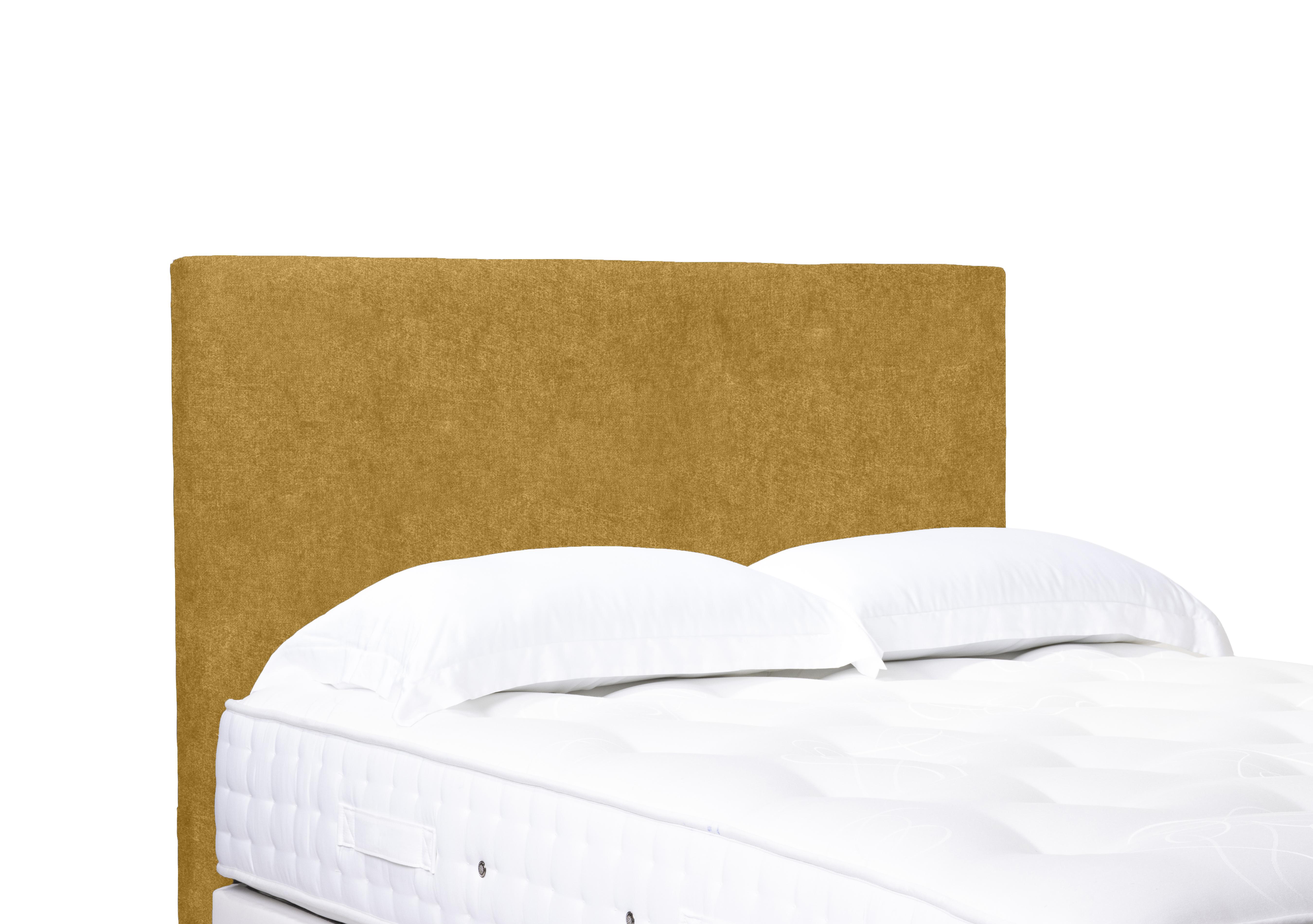 Origin Standard Floor Standing Headboard in Tweed Mustard on Furniture Village