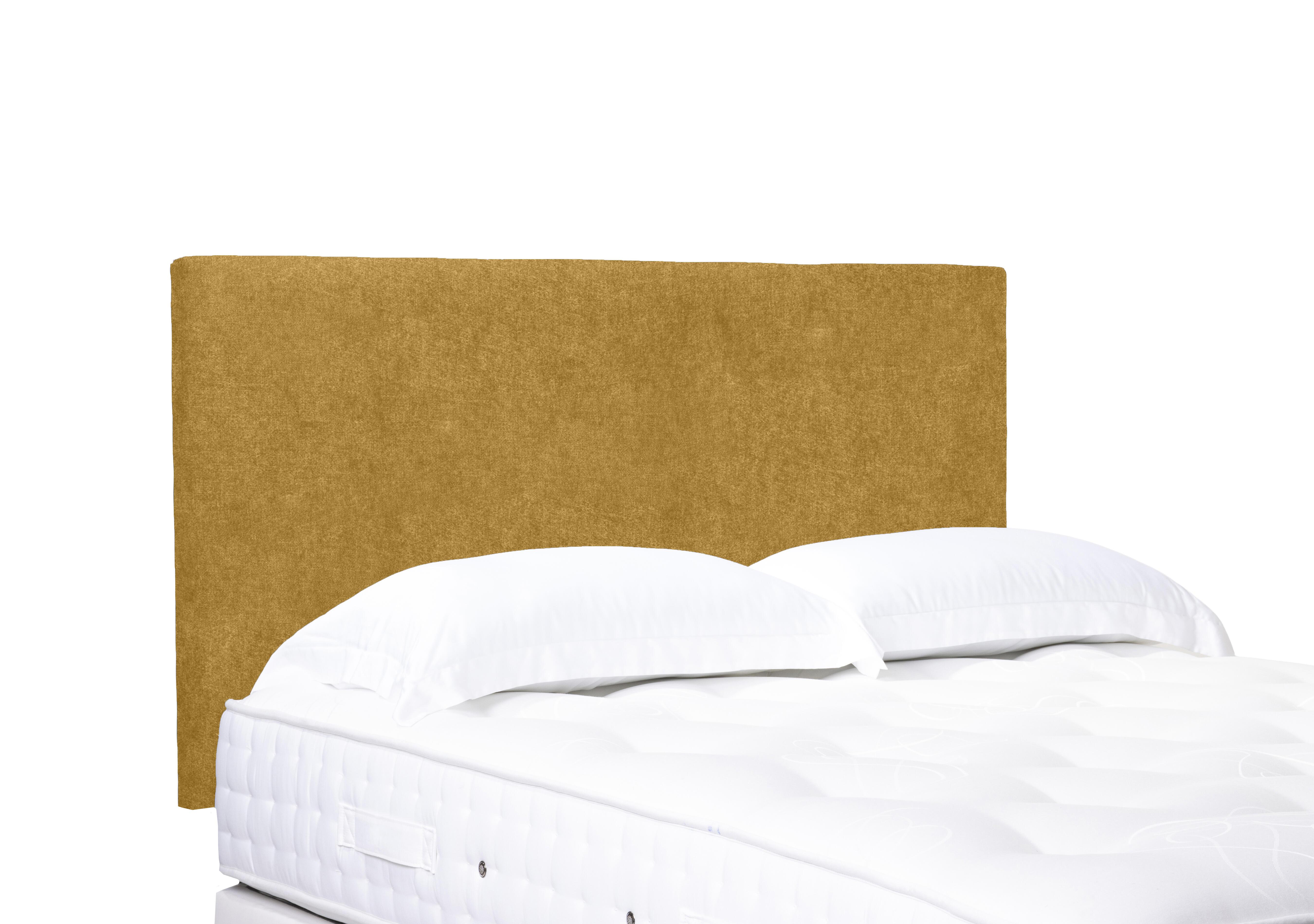 Origin Standard Strutted Headboard in Tweed Mustard on Furniture Village