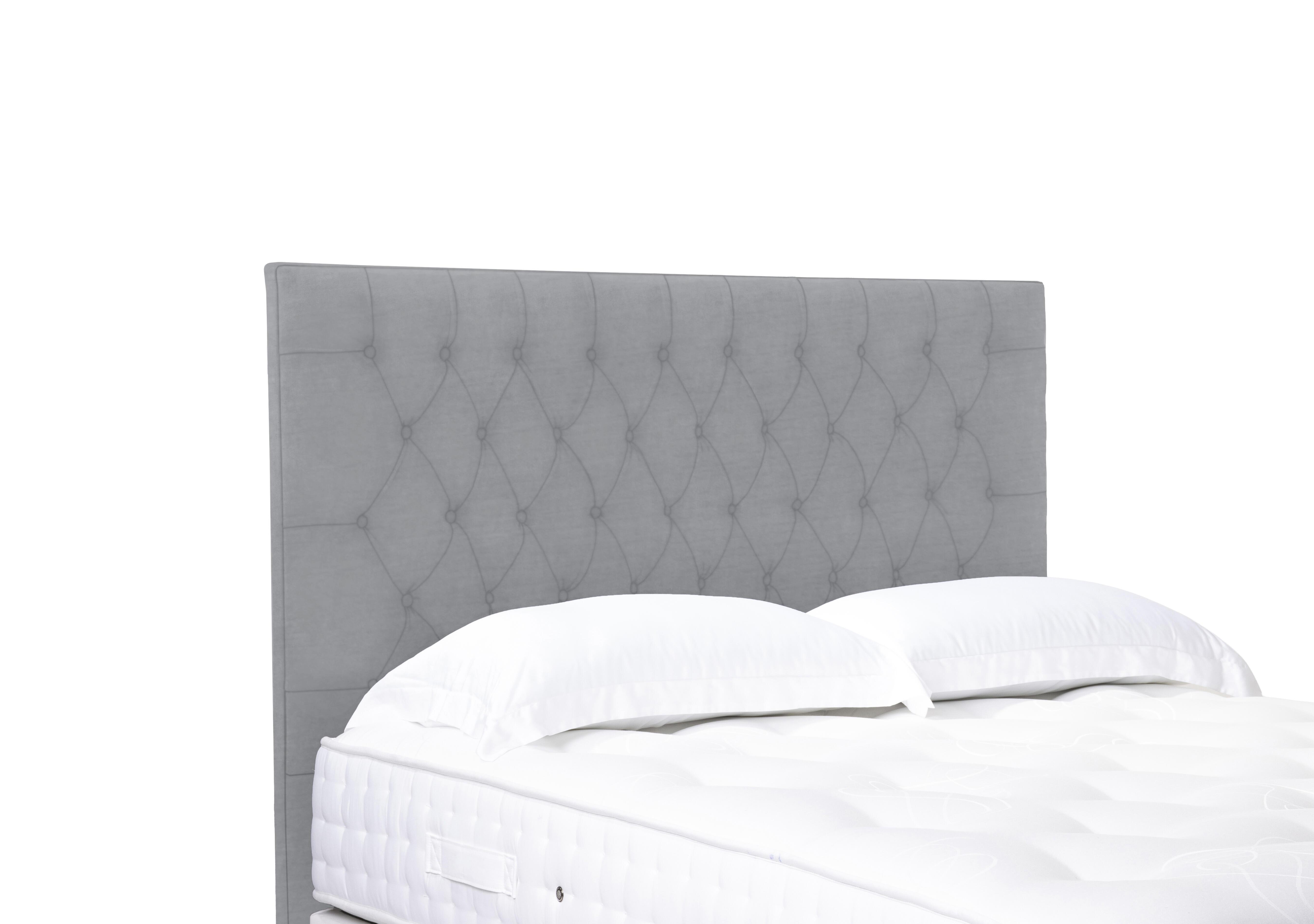 Orton High Floor Standing Headboard in Aston Silver on Furniture Village