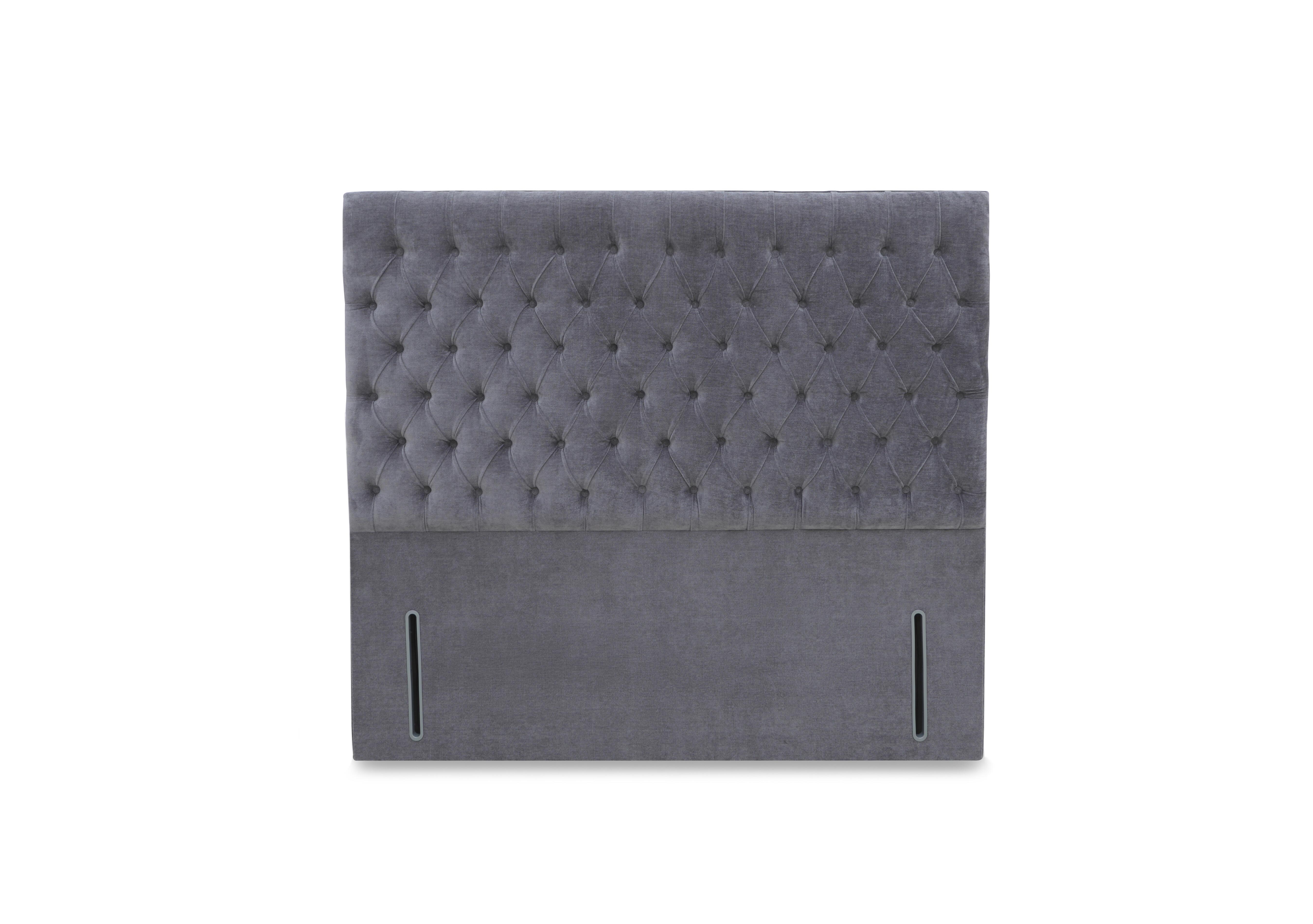 Orton High Floor Standing Headboard in Aston Steel on Furniture Village