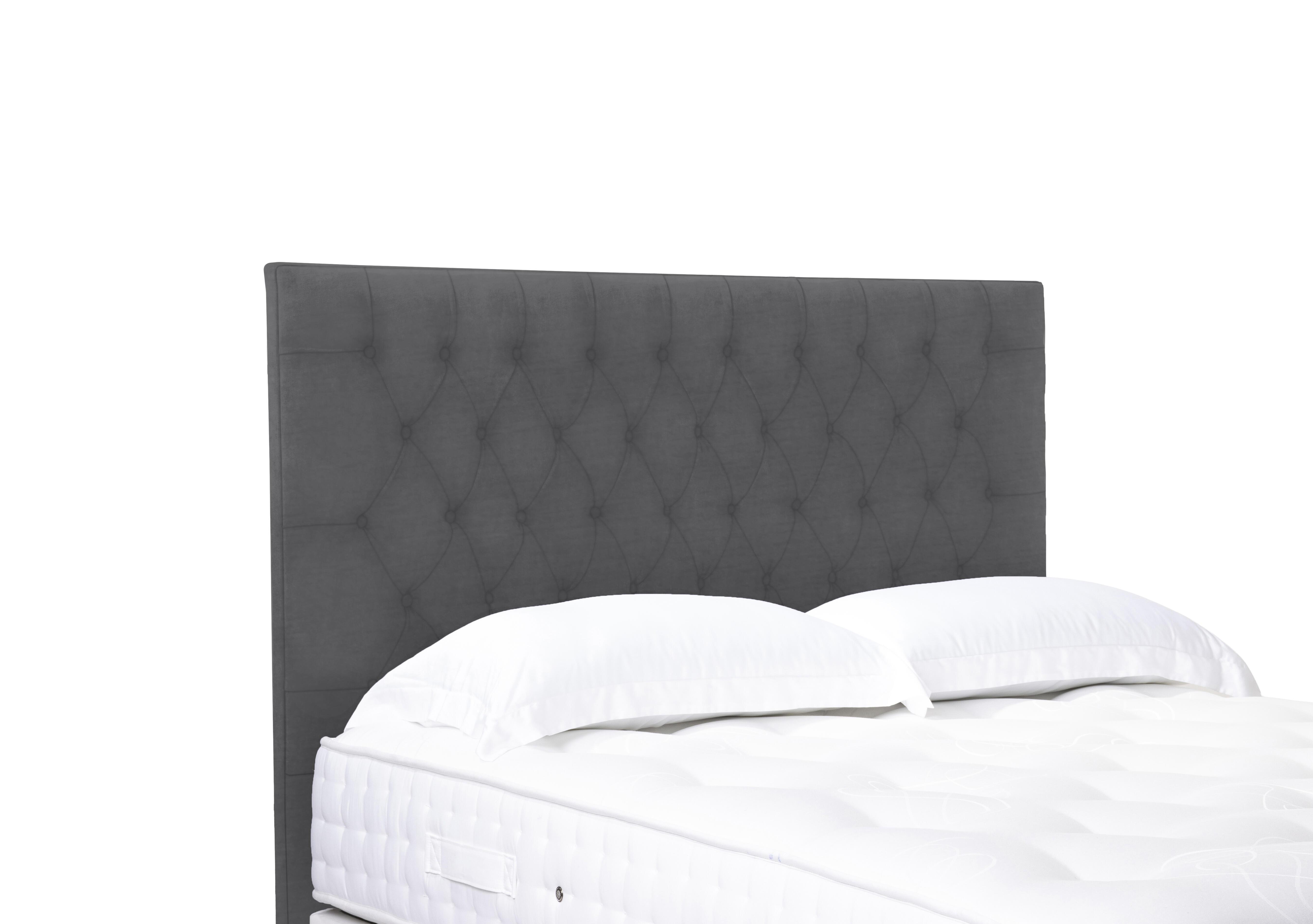 Artisan Collection Orton High Floor Standing Headboard in Plush Dark Grey on Furniture Village
