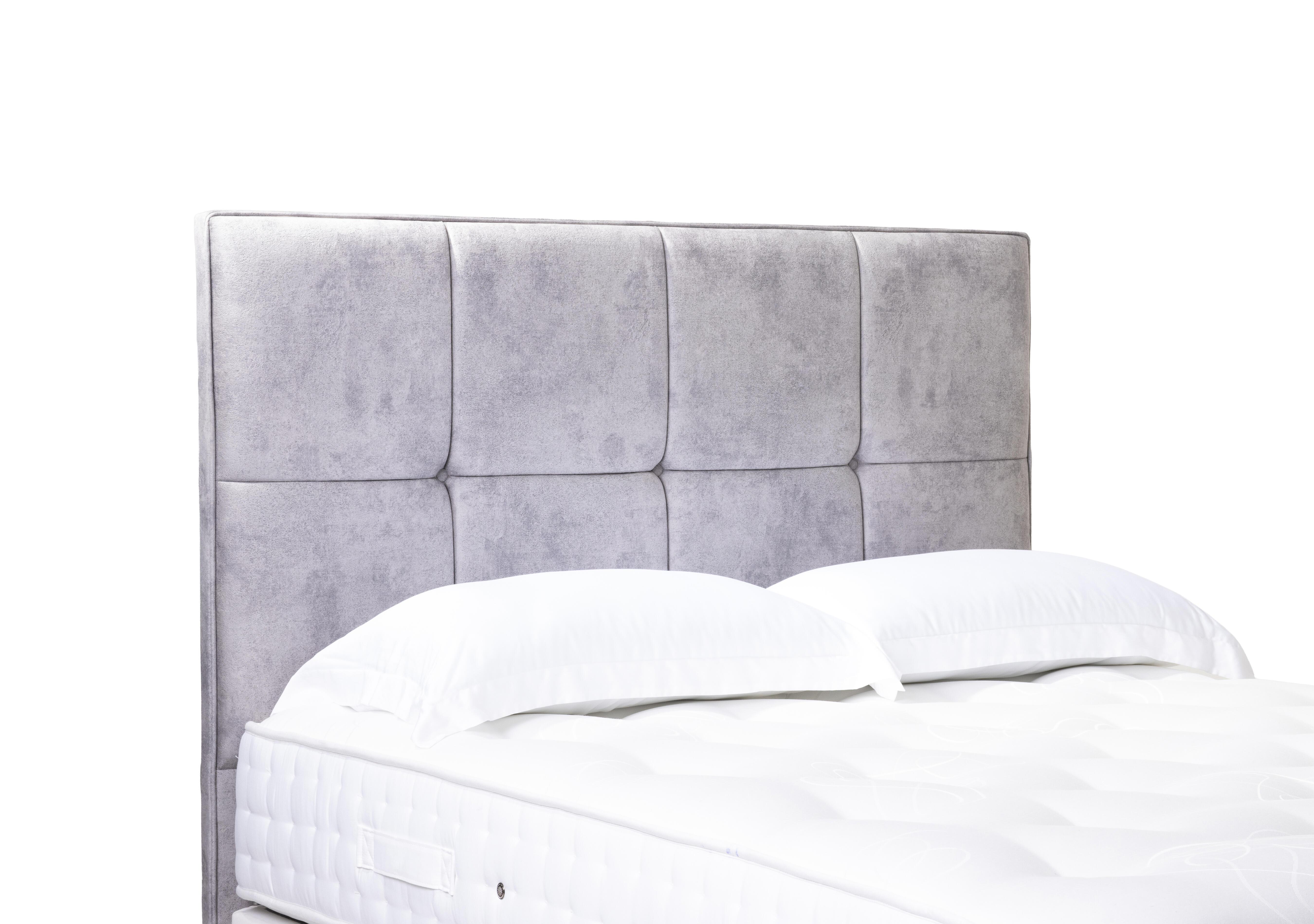 Artisan Collection Reigns High Floor Standing Headboard in Daytona Silver on Furniture Village