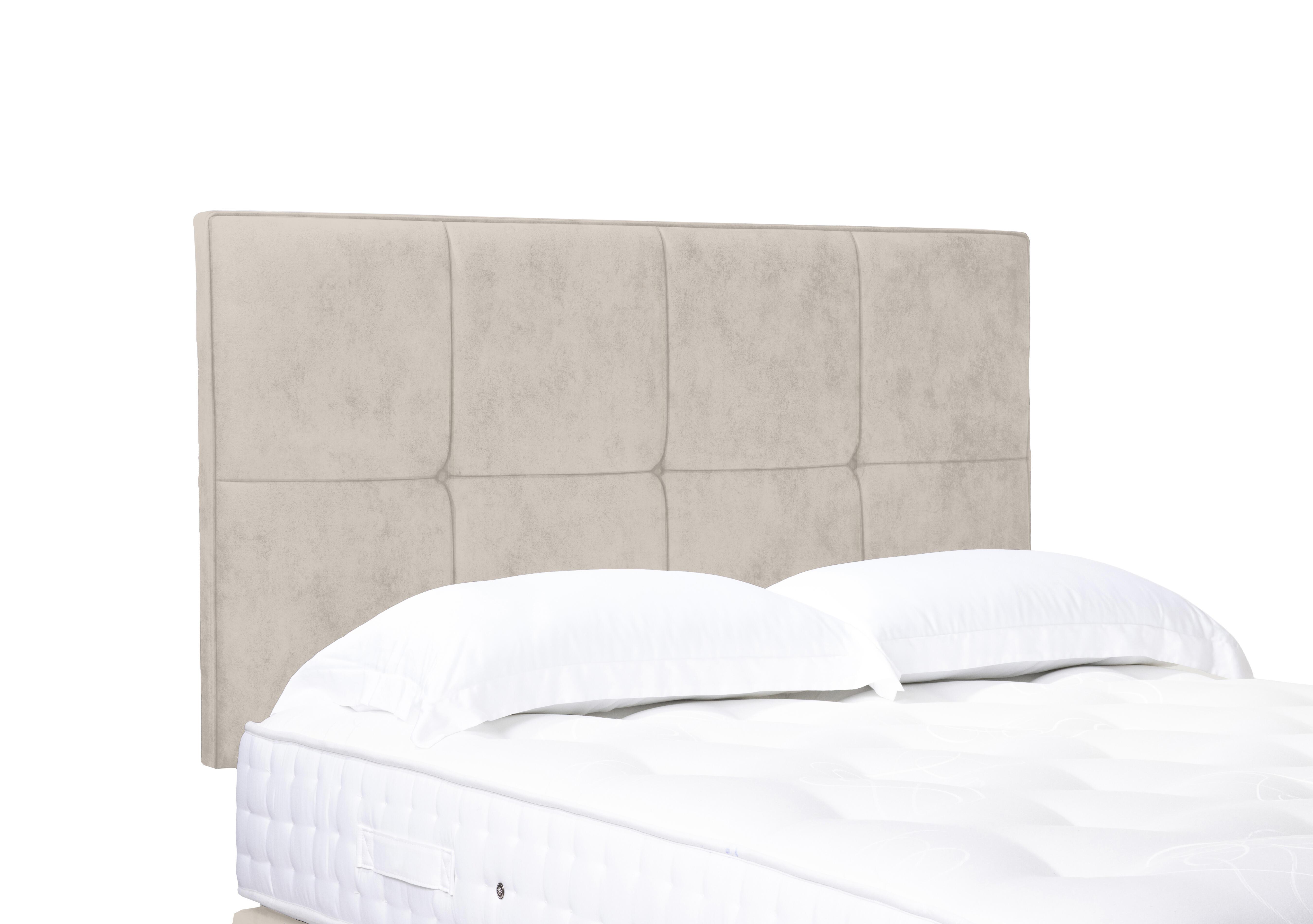 Artisan Collection Reigns High Strutted Headboard in 901 Sandstone Pearl on Furniture Village