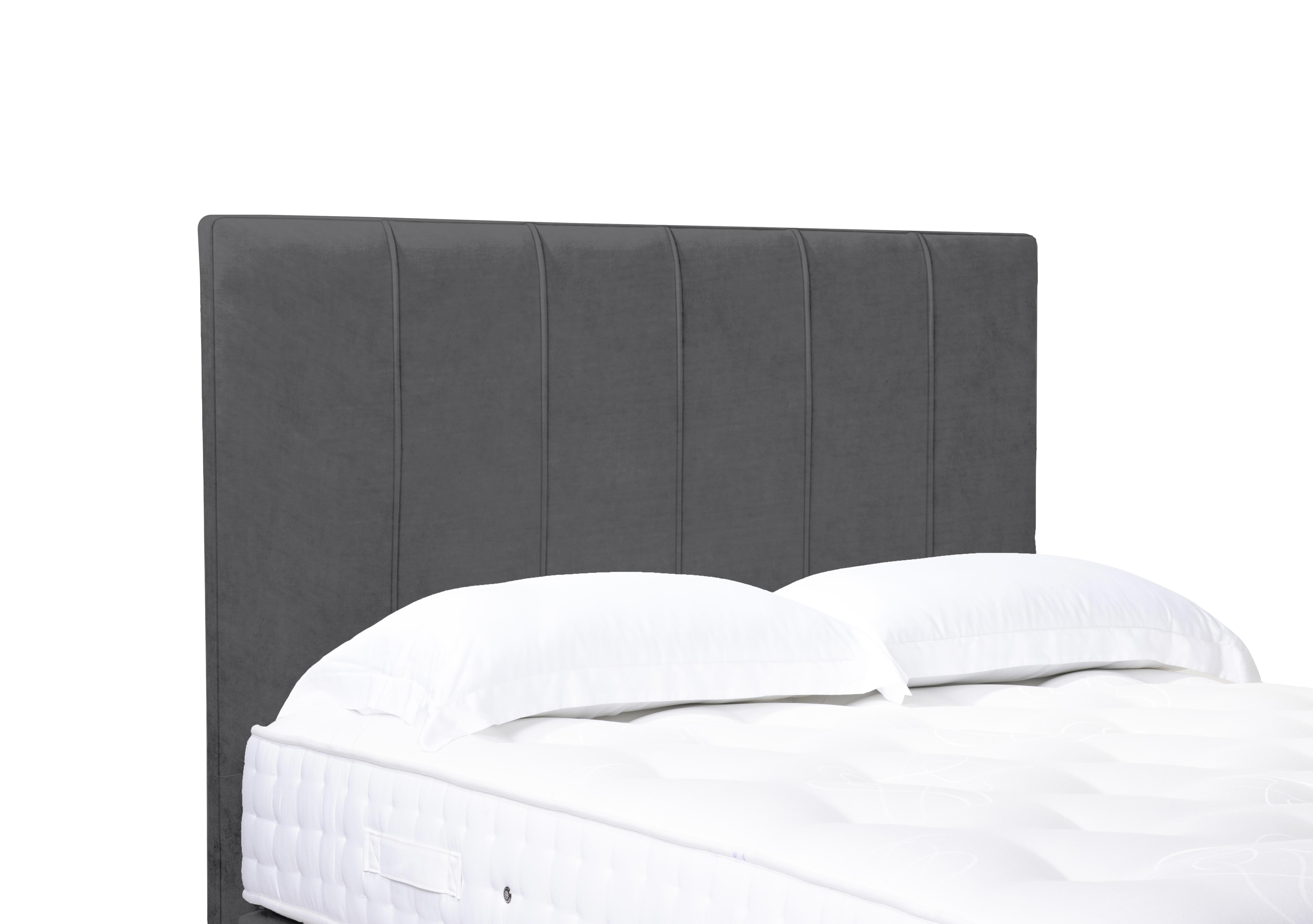 Artisan Collection Rhodes High Floor Standing Headboard in Plush Dark Grey on Furniture Village