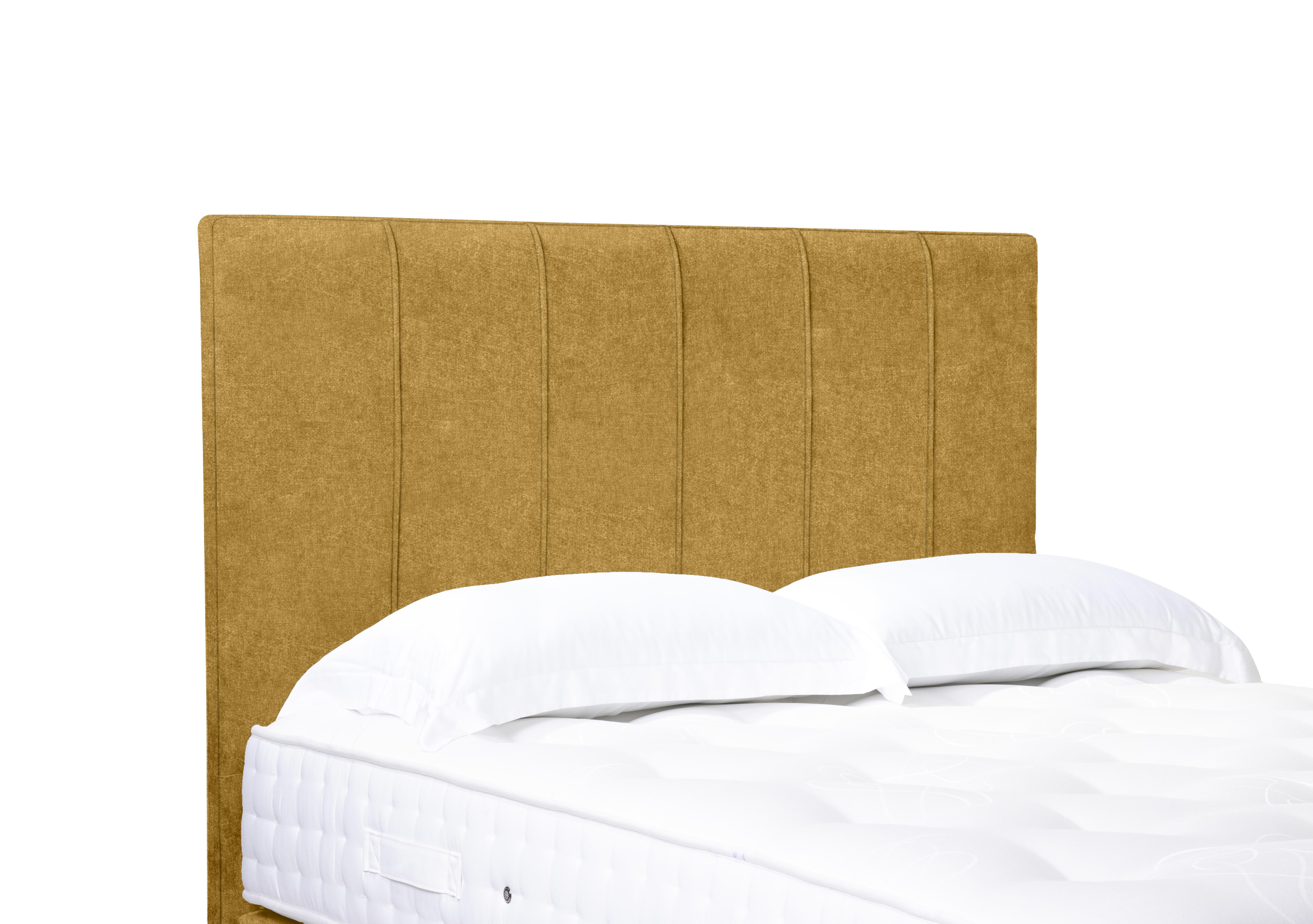 Artisan Collection Rhodes High Floor Standing Headboard in Tweed Mustard on Furniture Village