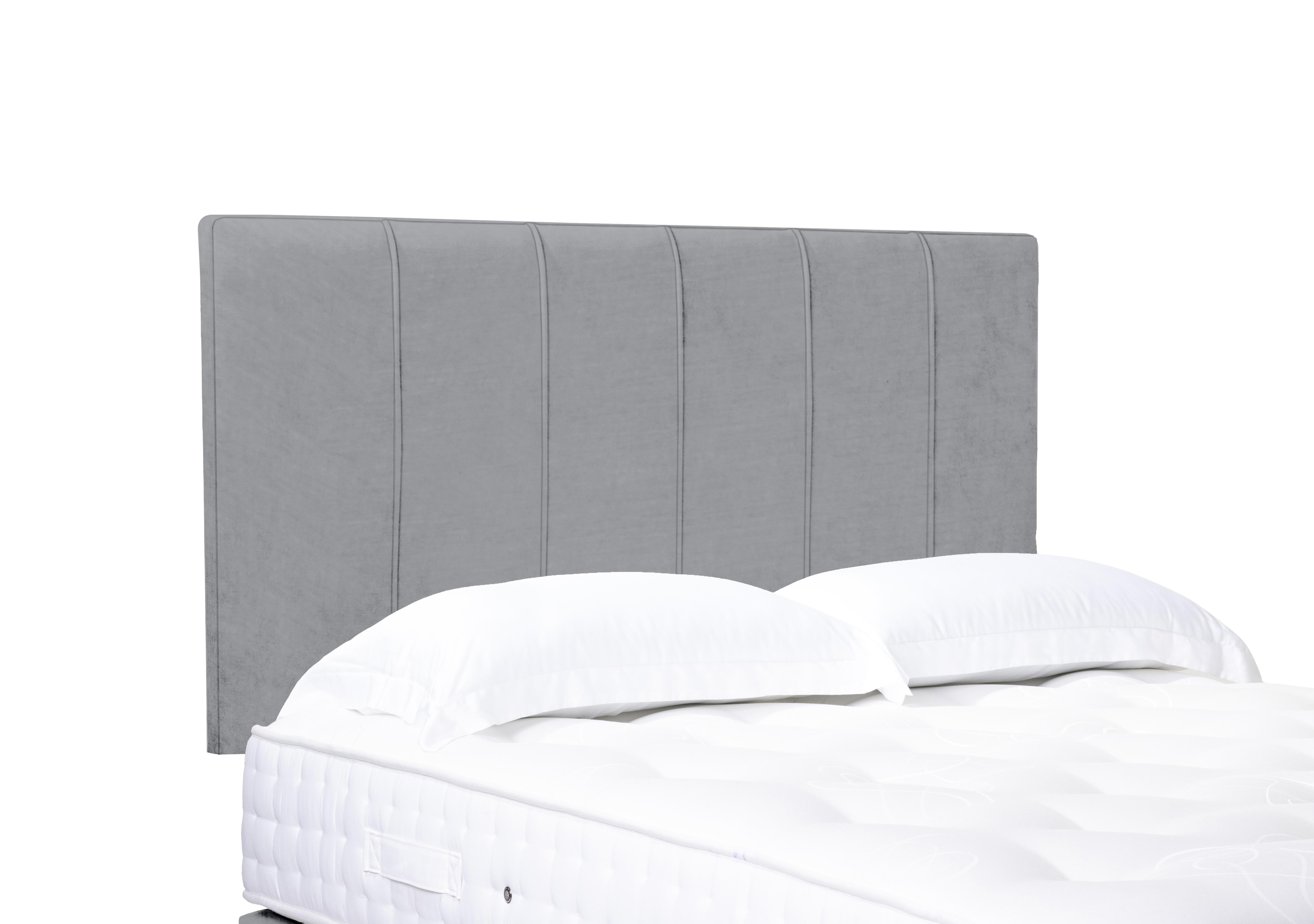 Rhodes High Strutted Headboard in Aston Silver on Furniture Village